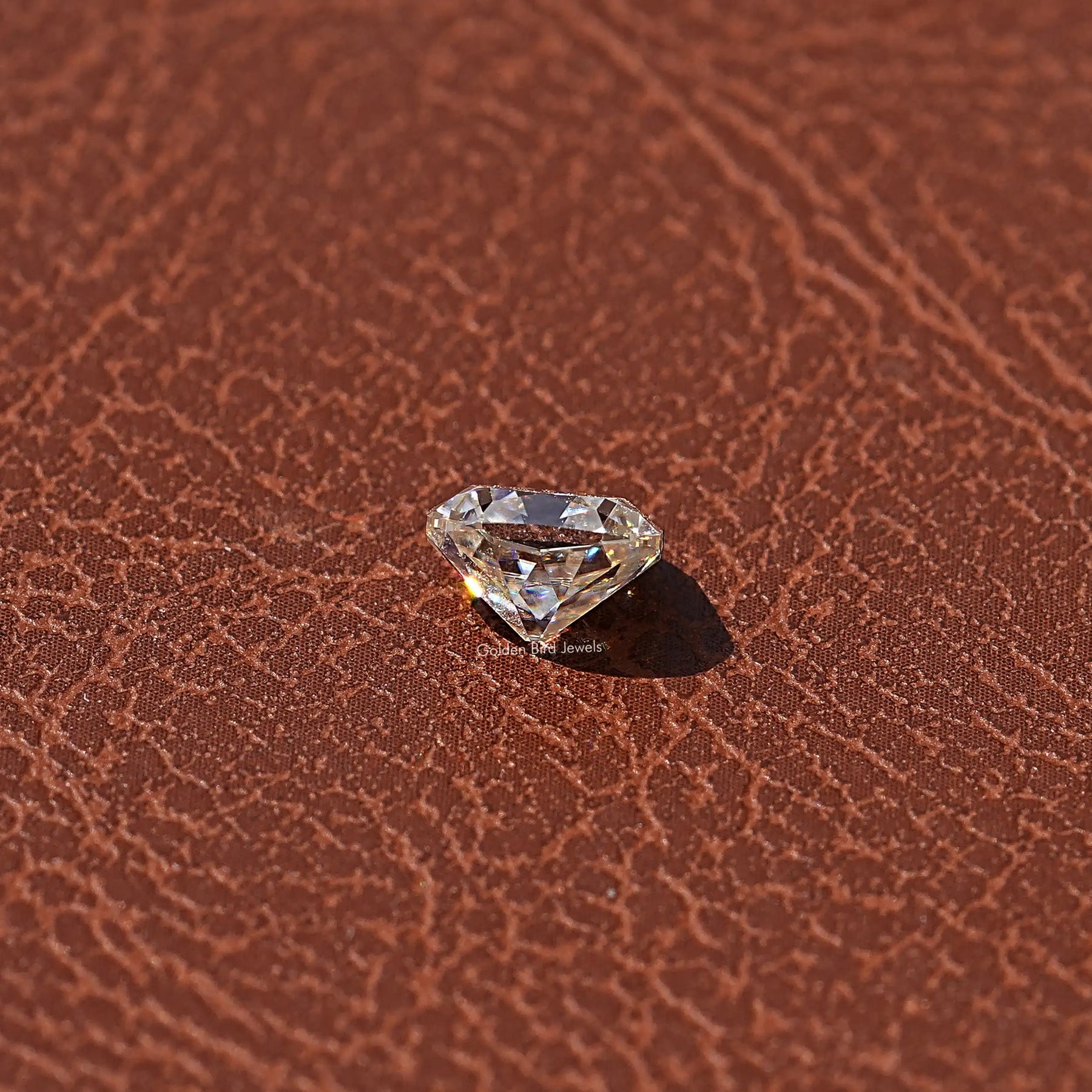 Side View of Old Mine Cushion Shaped Loose Moissanite In White Gold
