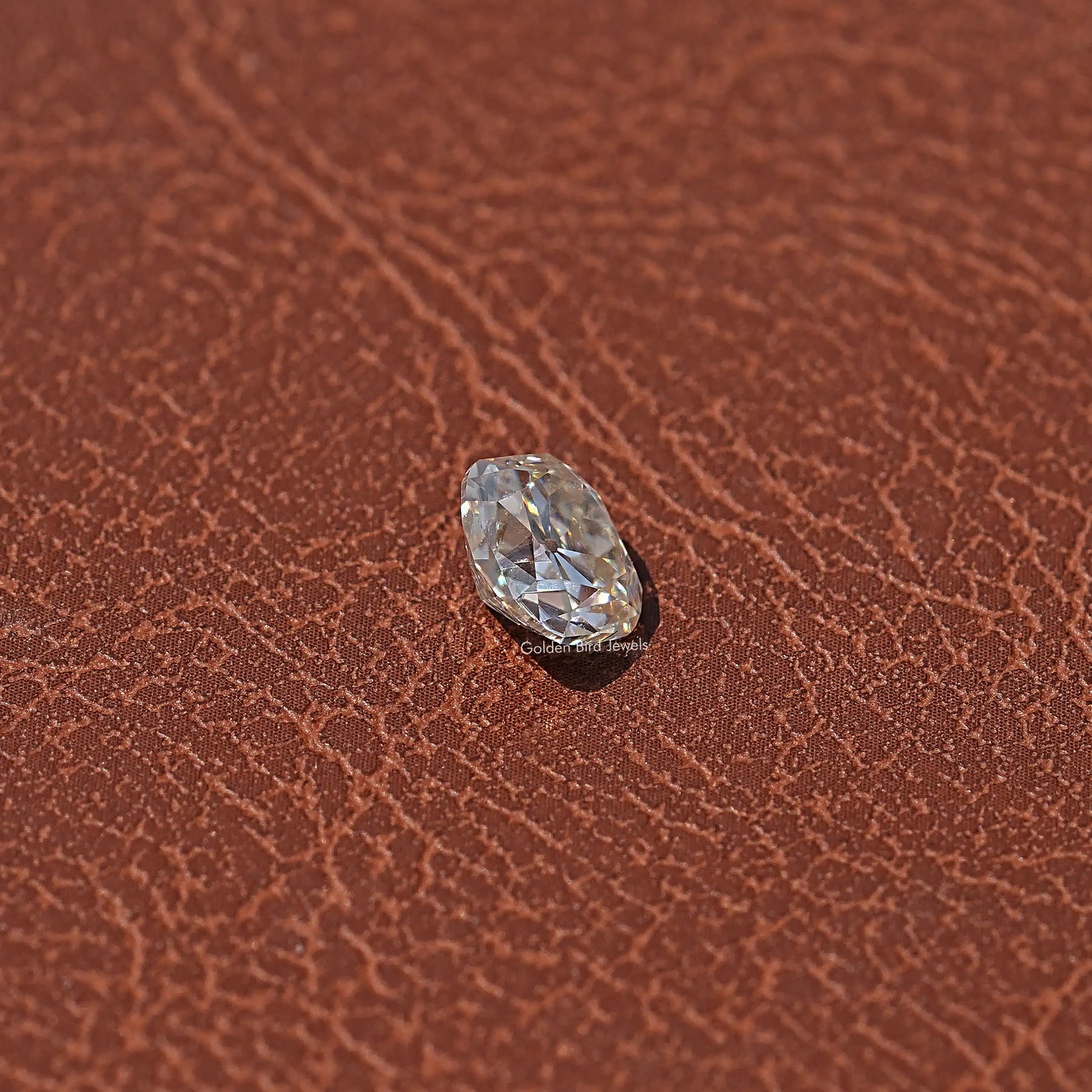 View of Cushion Cut Moissanite Loose Stone In White Gold