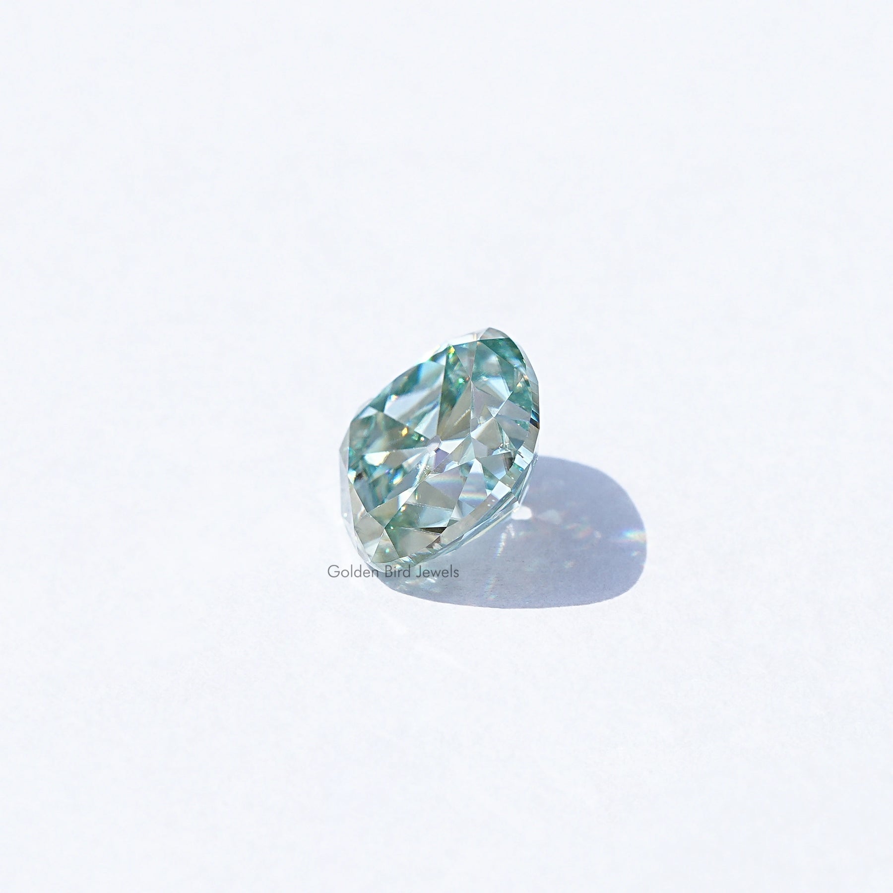 View Of Light Blue Old Mine Cushion Cut Loose