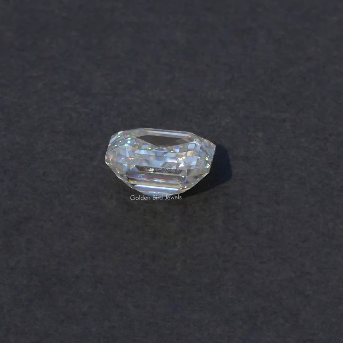 Side View of 3 Carat Asscher Cut Moissanite Loose Stone