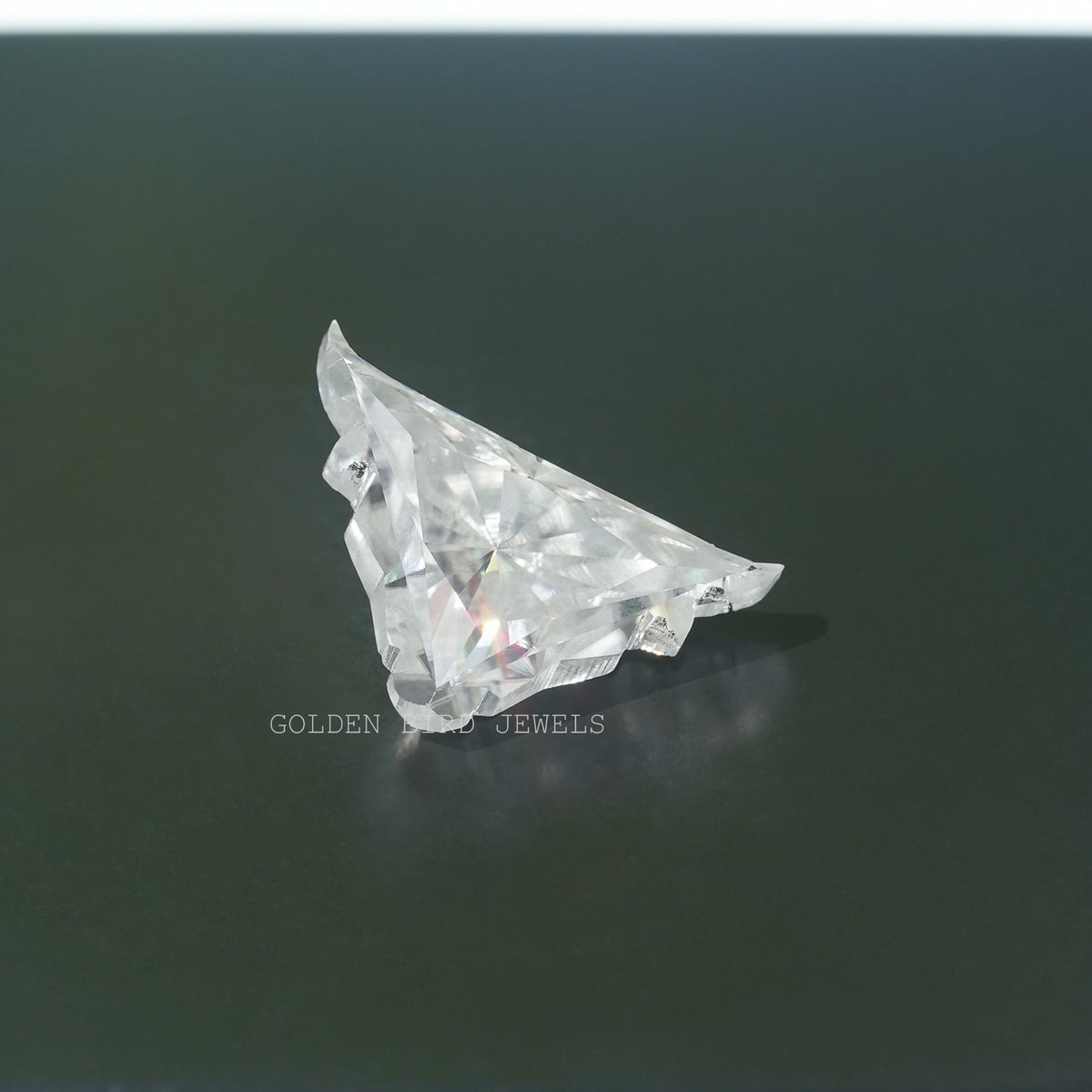 View of Antique Bull Cut Loose Moissanite