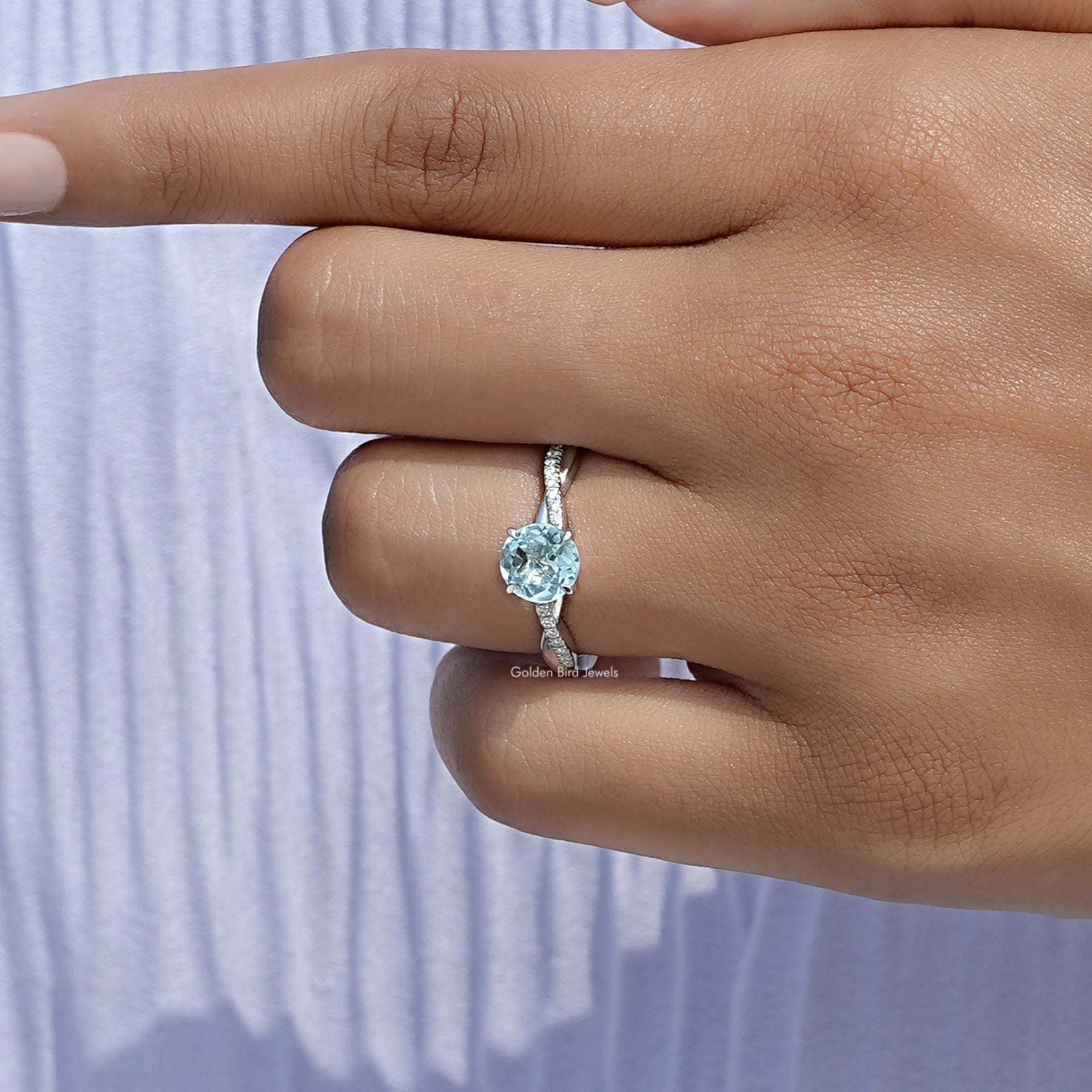 Aquamarine Gemstone Rings In White Gold