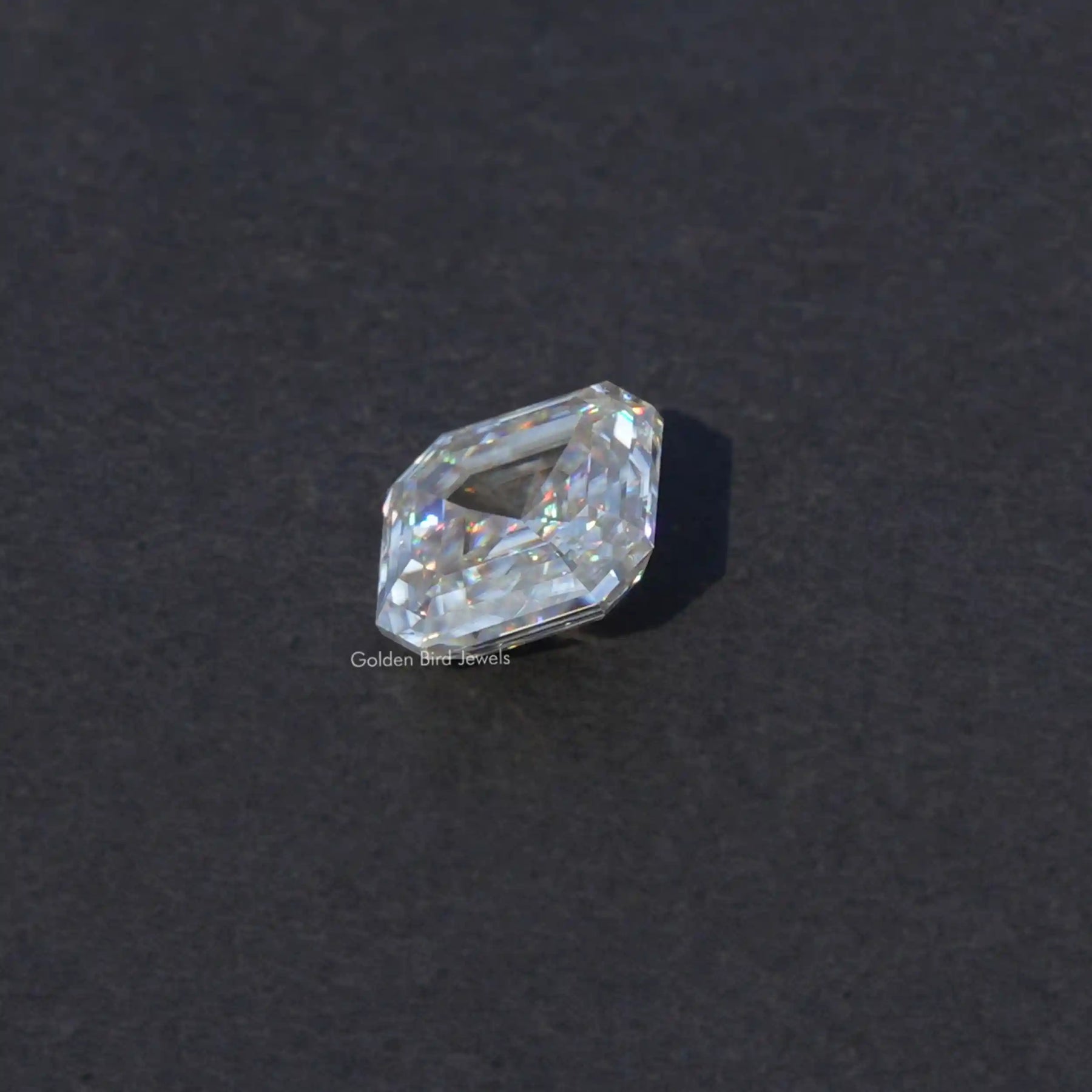 Cross View of 3 Carat Colorless Asscher Cut Loose Stone
