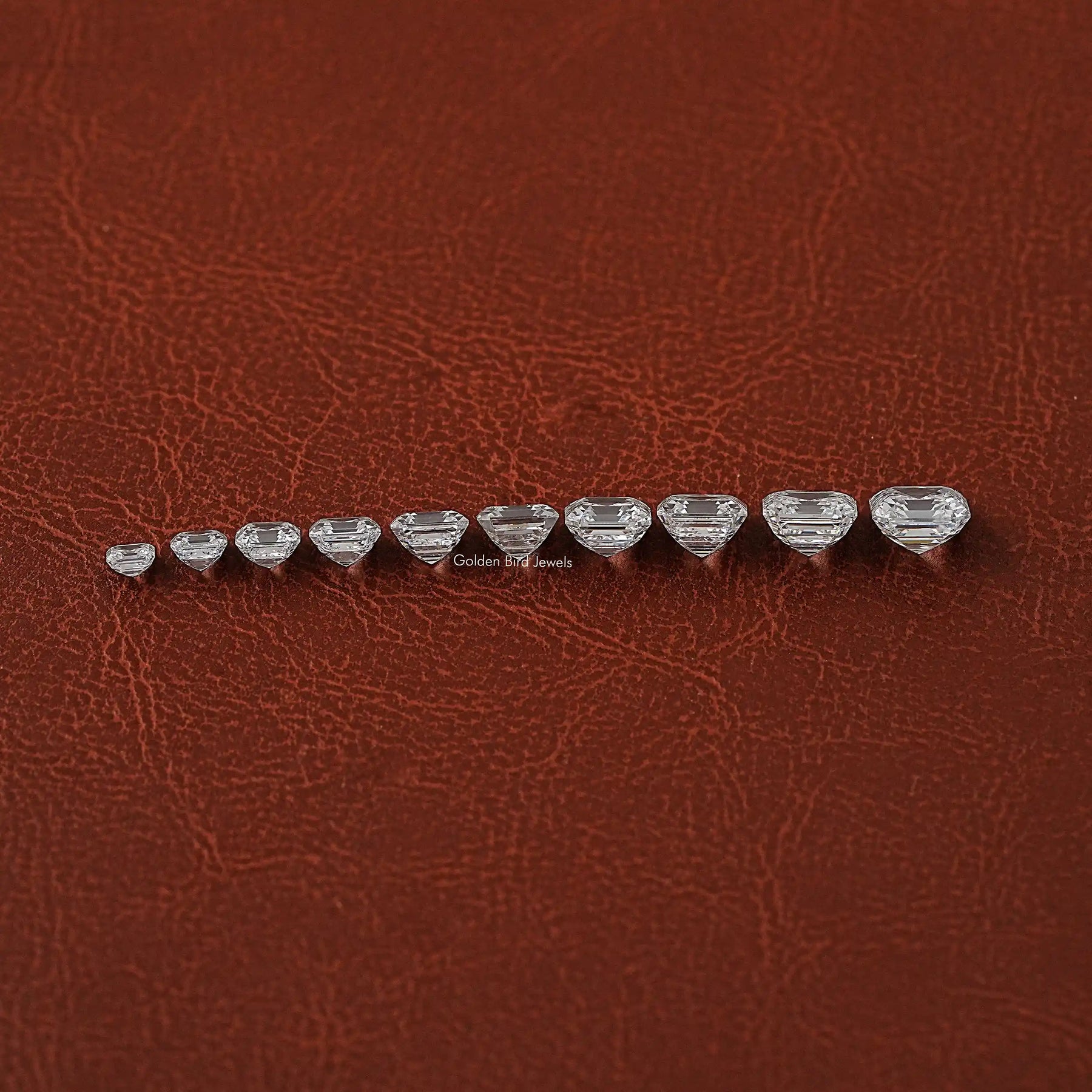 Side View of Asscher Cut Lab Grown Loose Diamond In White color