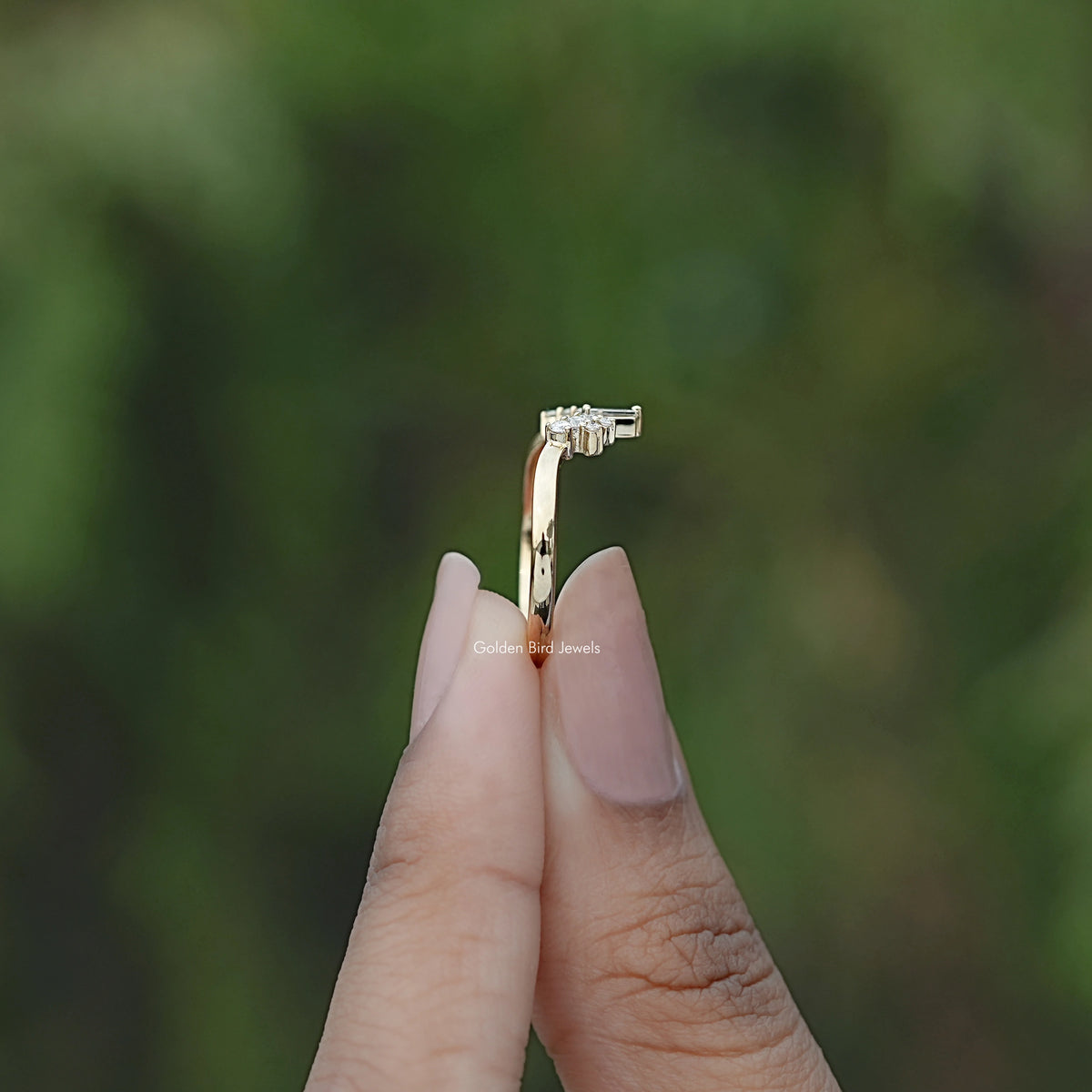 Side View Of Round Moissanite Solitaire Ring