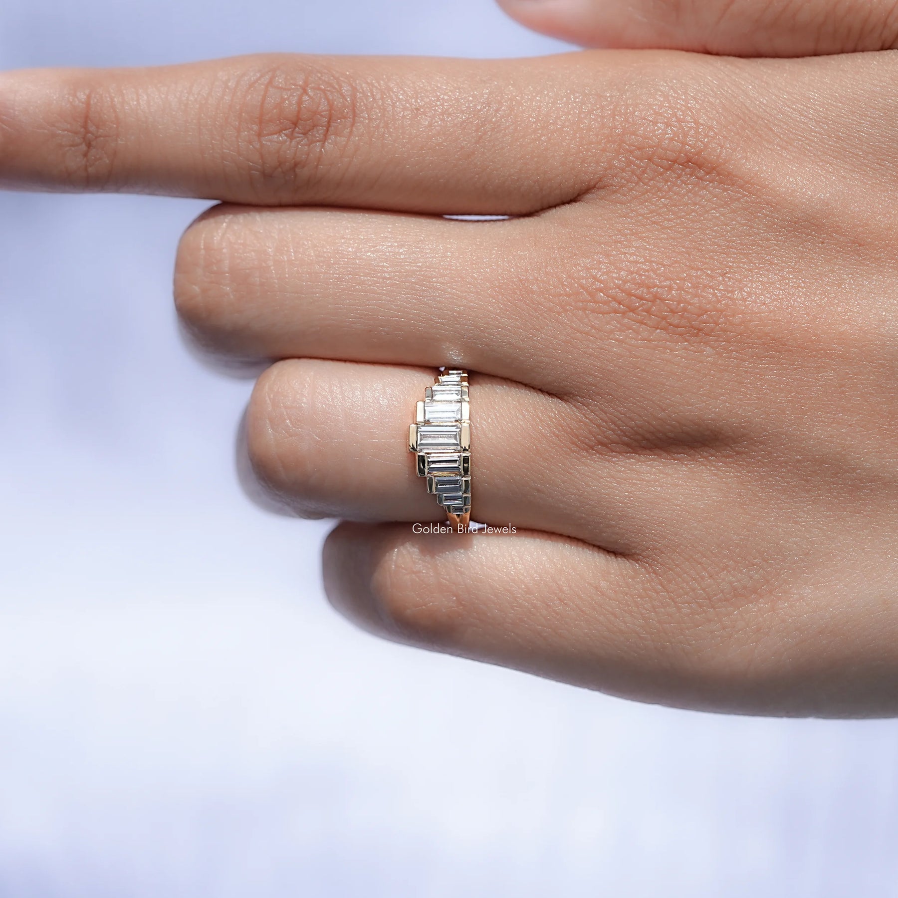 Baguette Cut Lab Diamond Seven Stone Ring