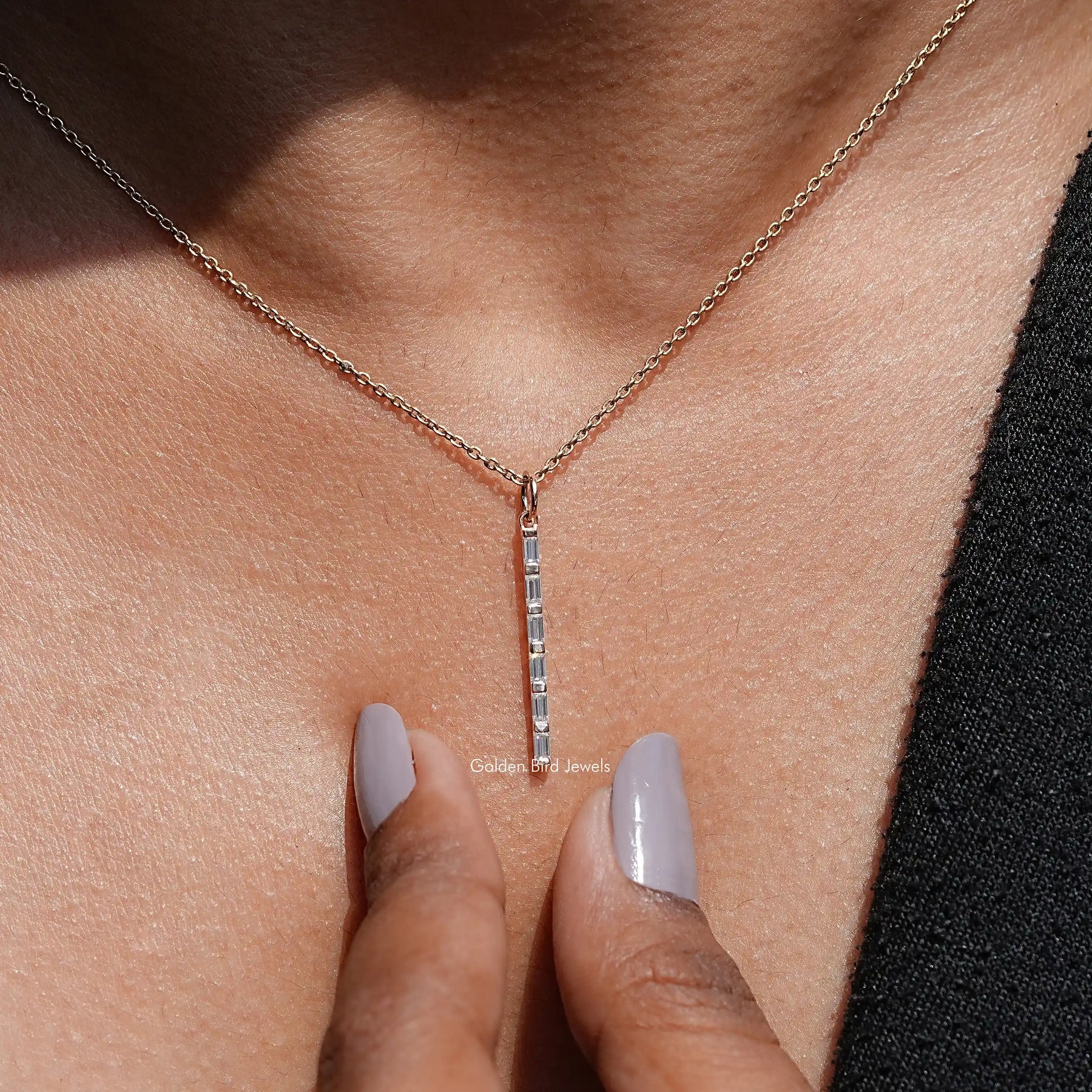 View of moissanite pendant for women