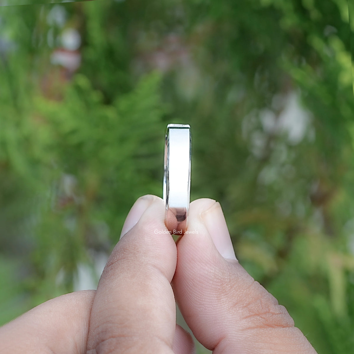 Side View of Baguette Cut Moissanite Solitaire Engagement Ring