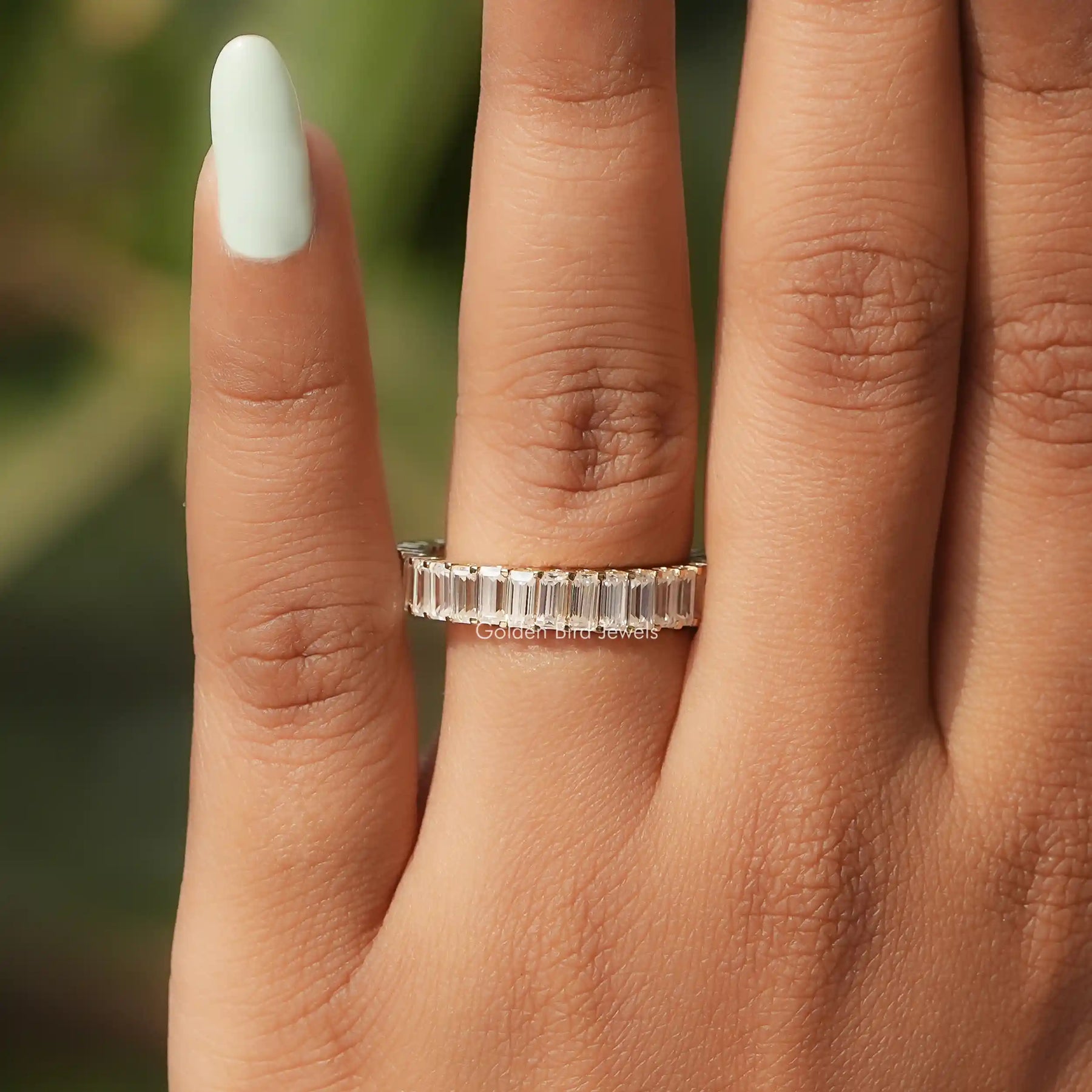 Baguette Moissanite Eternity Wedding Band
