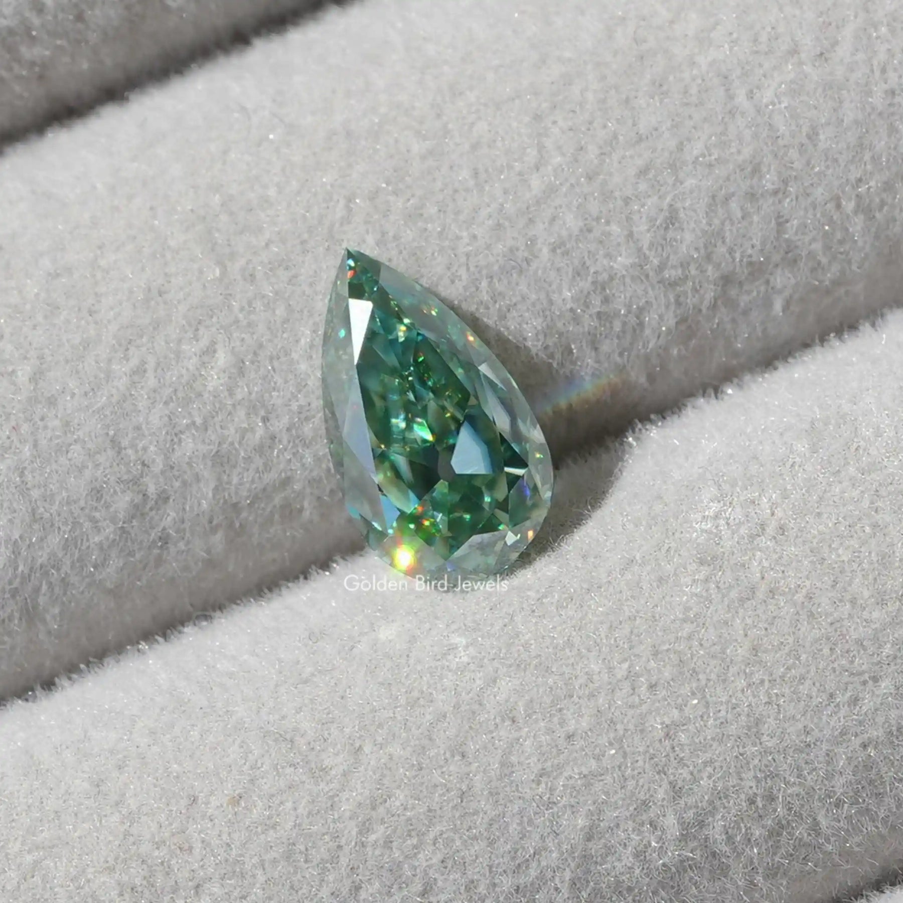 Close view of Moissanite Pear Cut Loose Stone