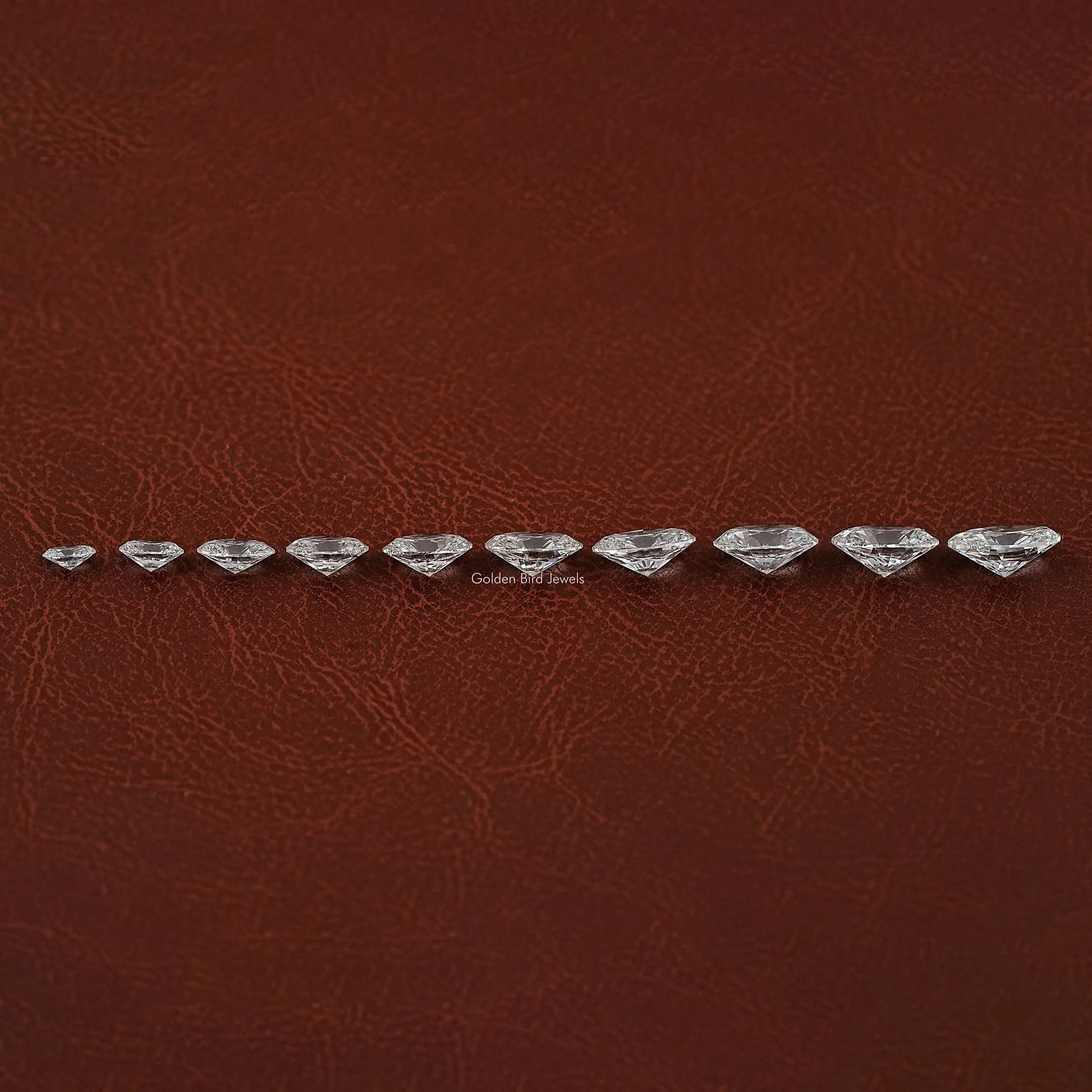 Side View of Brilliant Oval Cut Loose Lab Diamond In White