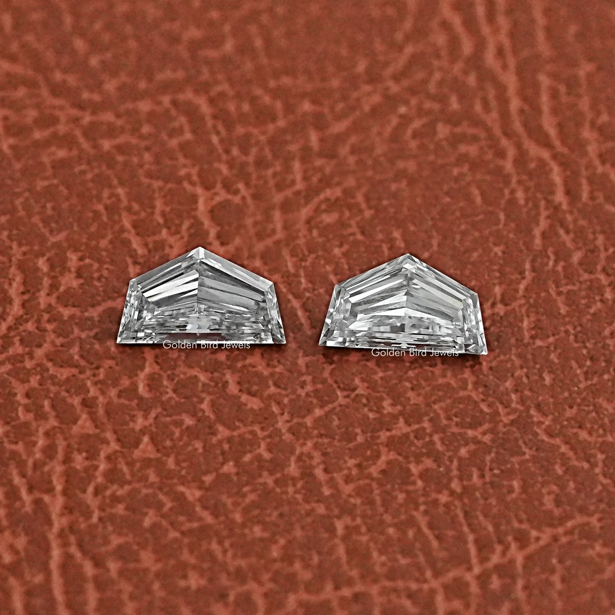 View Of a Cadillac Shaped Lab Grown Loose Diamond Pair
