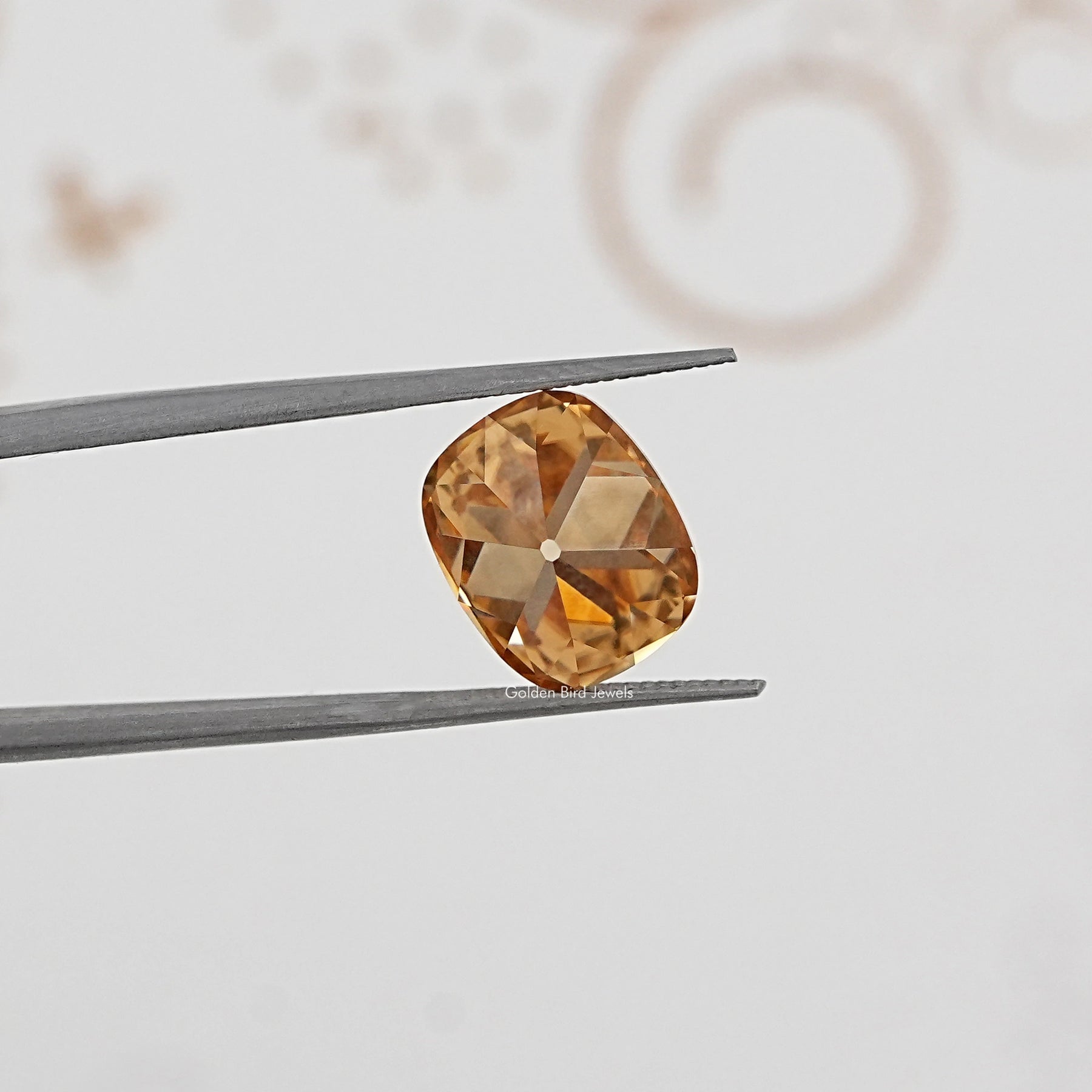 Back View Of Old Mine Cushion Loose Moissanite Stone