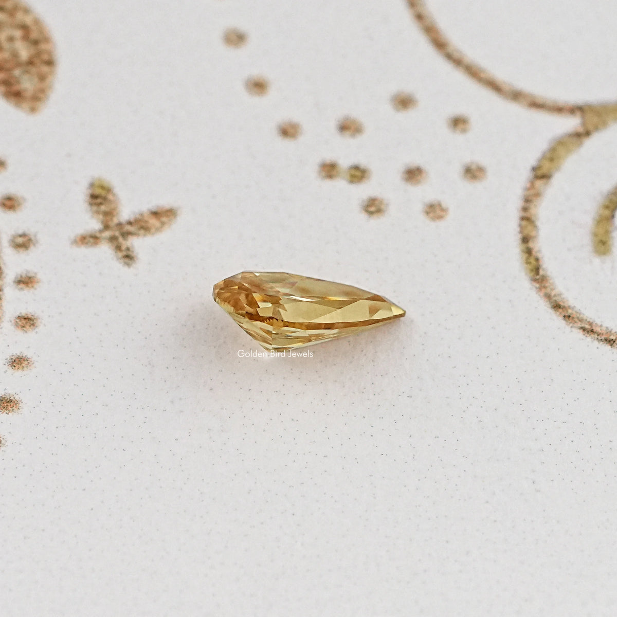 Side View Of Old Mine Pear Cut Loose Moissanite Stone