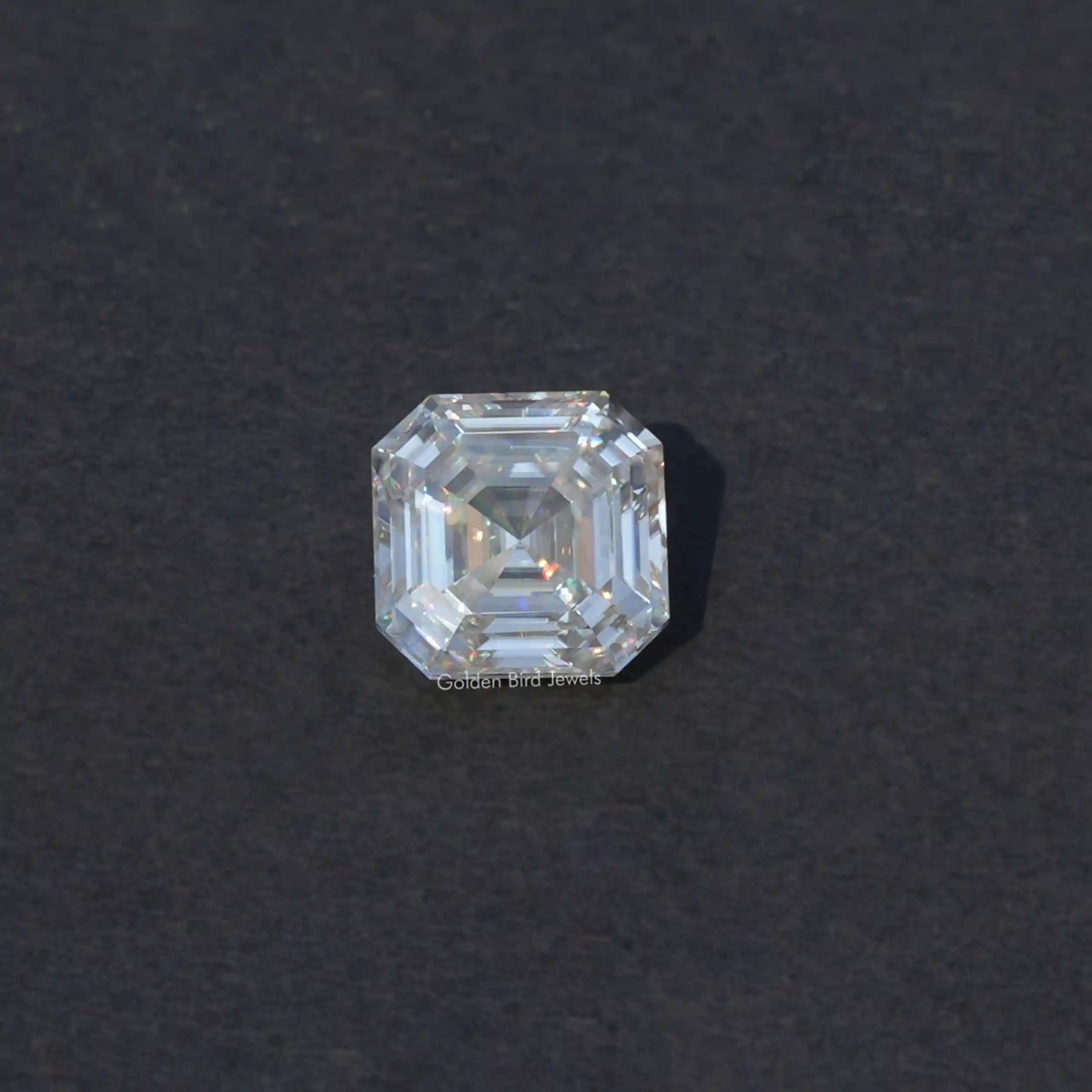 Front View Of Asscher Cut Loose Stone In White Gold