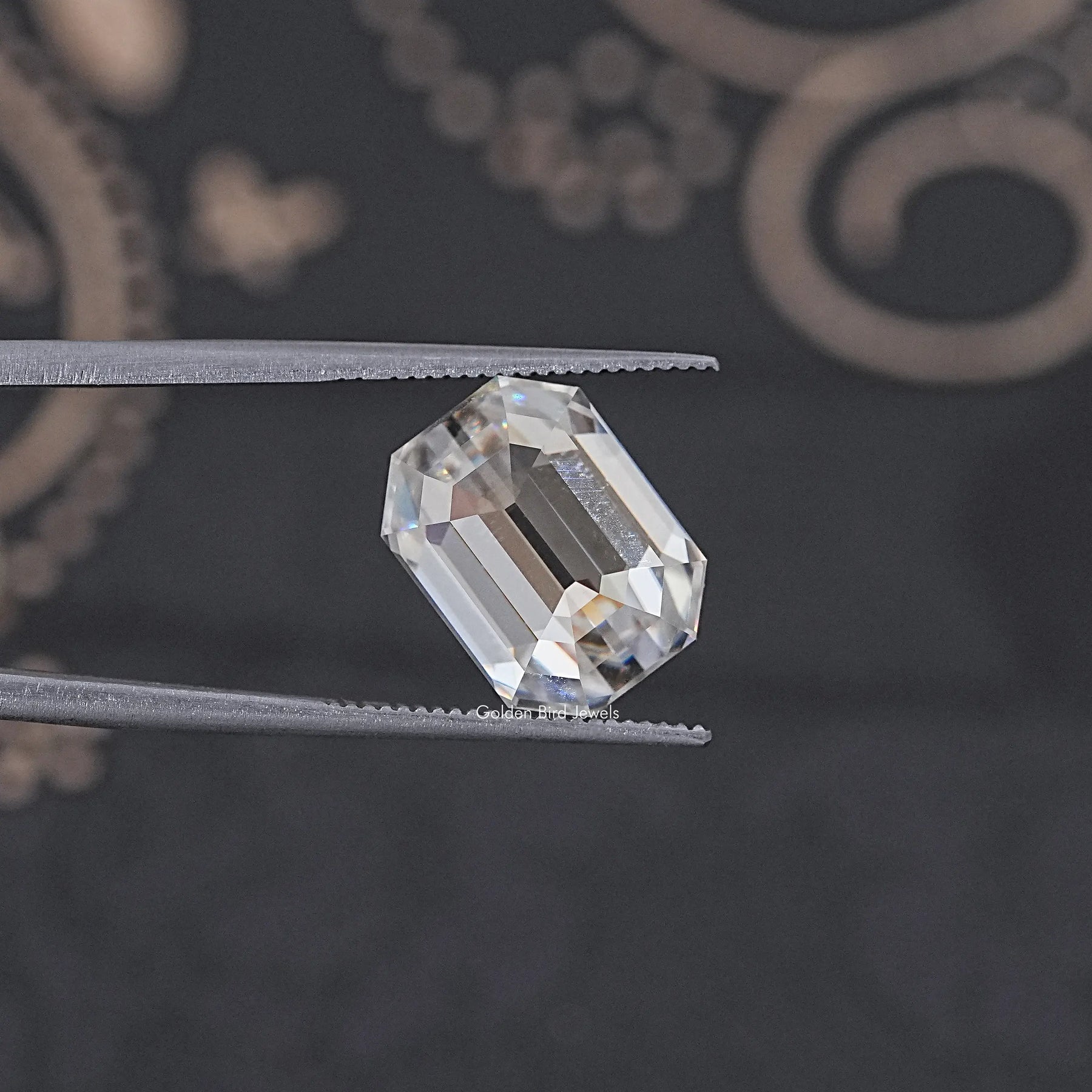 Detailed View Of Old Mine Pear Cut Loose Moissanite Stone