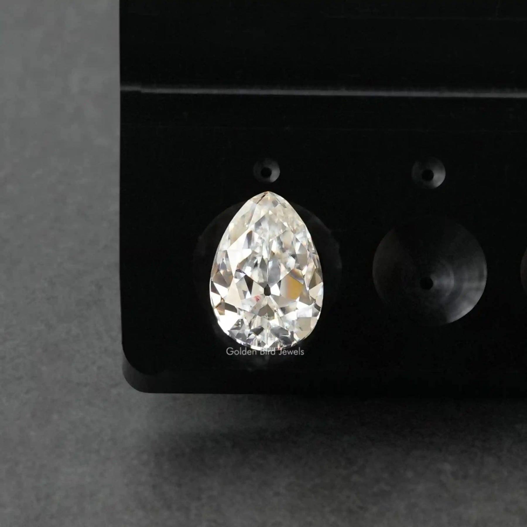 Top view of Colorless Pear Shaped Loose Moissanite