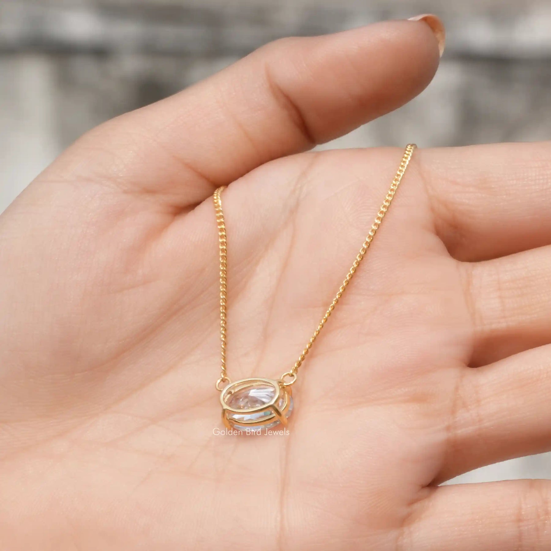 Back view of moissanite oval cut bracelet