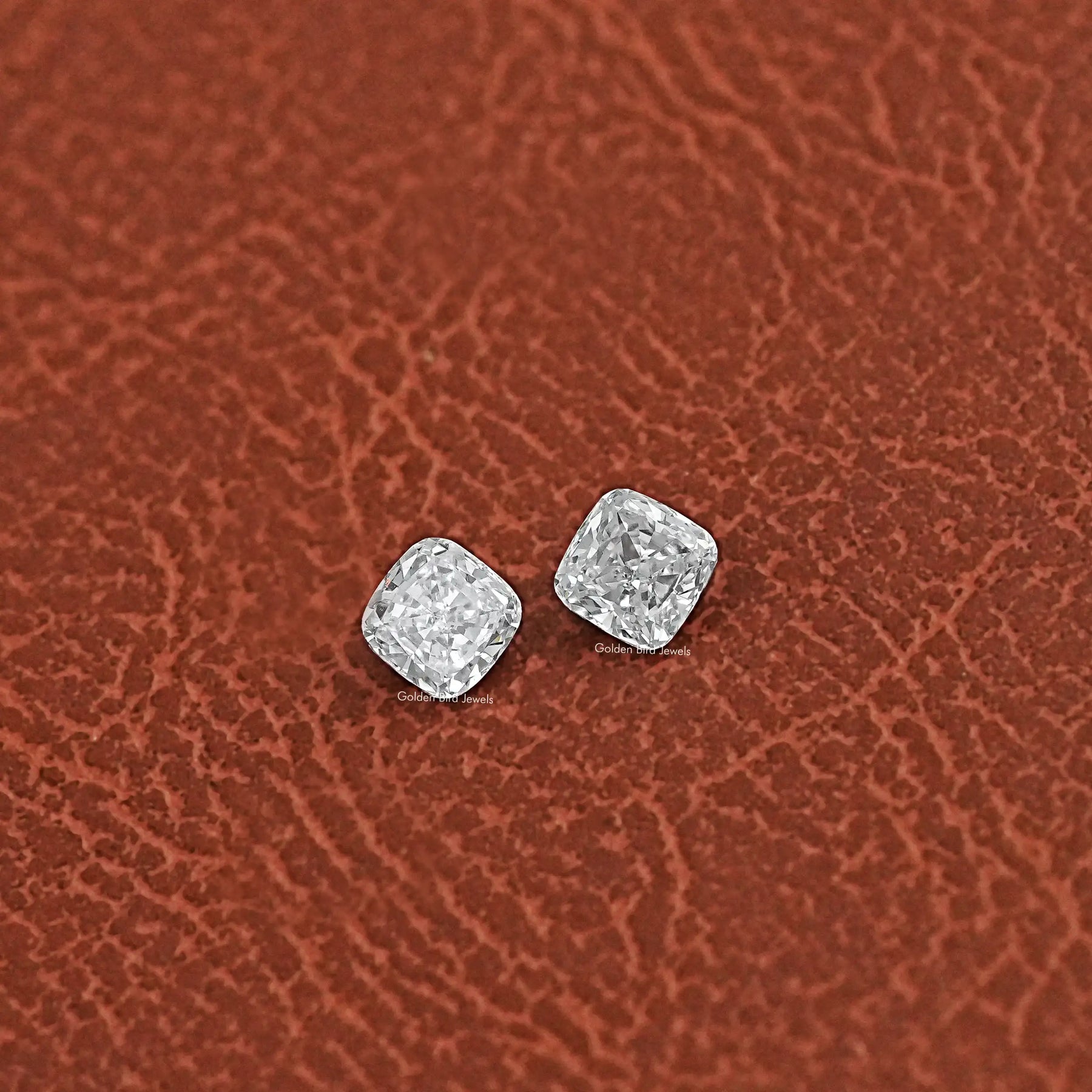 Detailed View Of Lab Diamond Cushion Cut Matching Pair