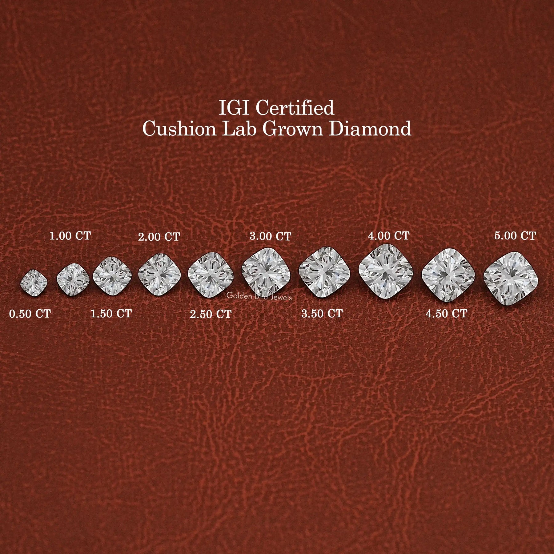 View of Cushion Cut Lab Grown Diamond