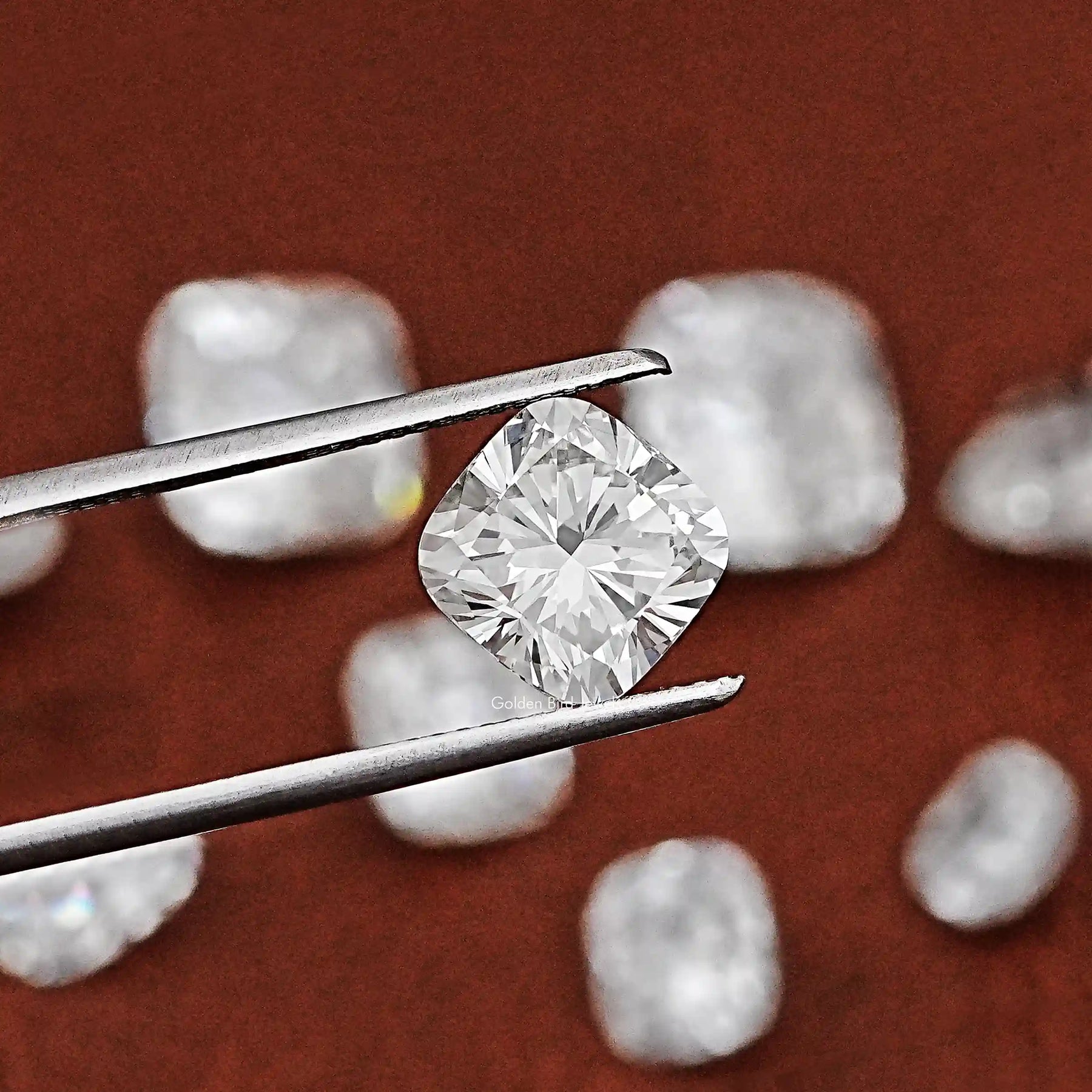 View of Cushion Cut Lab Grown Loose Diamond In Colorless