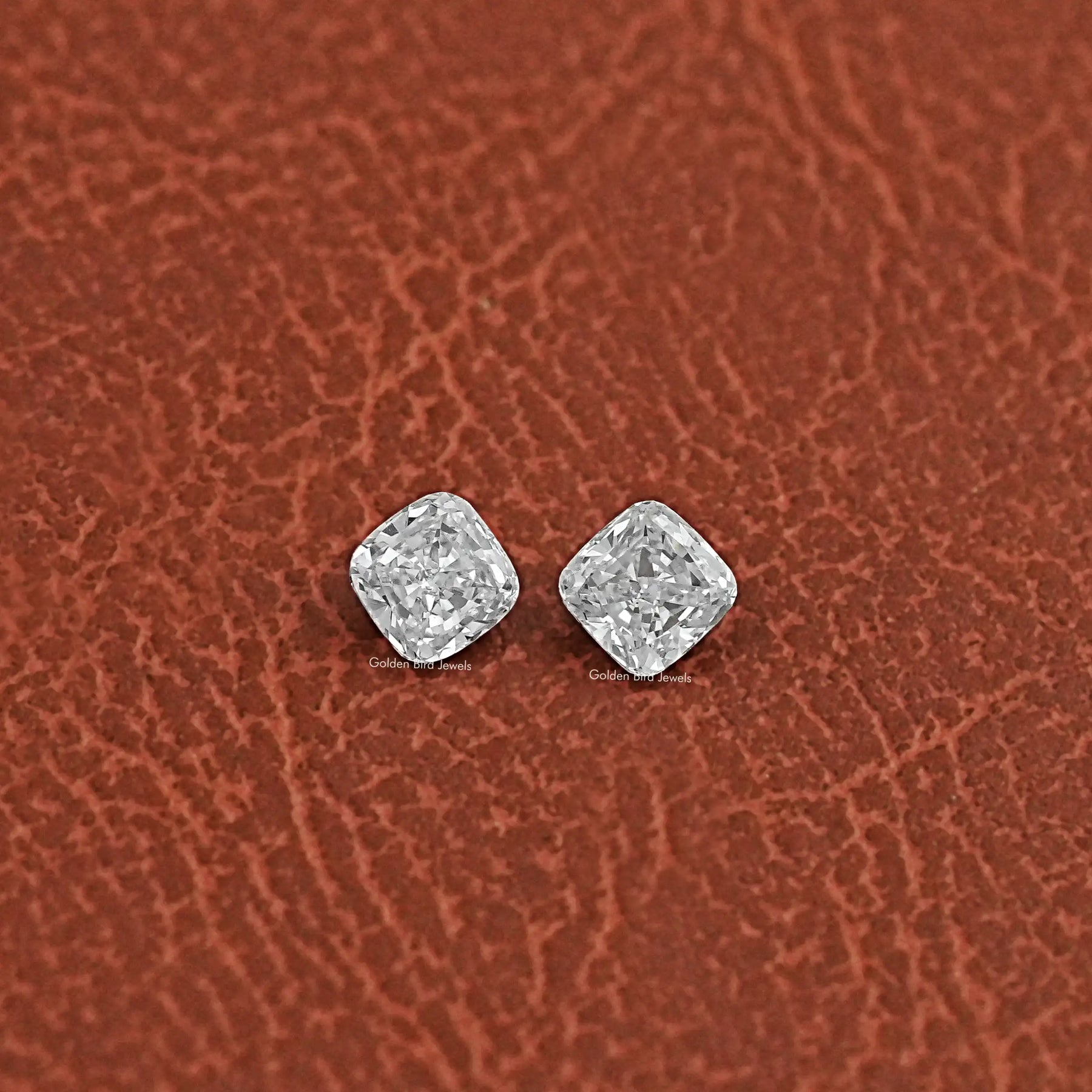 Top View of Cushion Cut Diamond Matching Pair