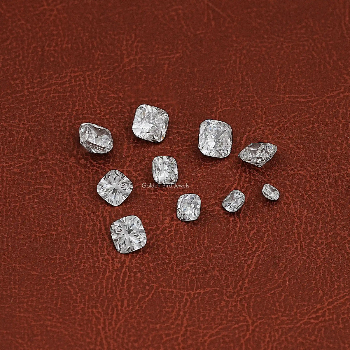 View of Cushion Cut Lab Grown Diamond In White