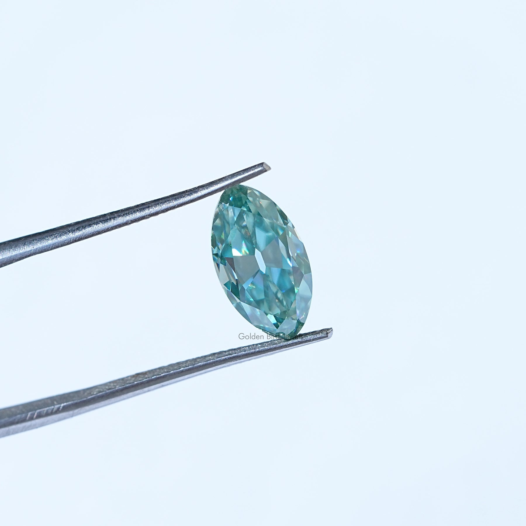In Tweezer View Of Moval Cut Loose Moissanite Stone