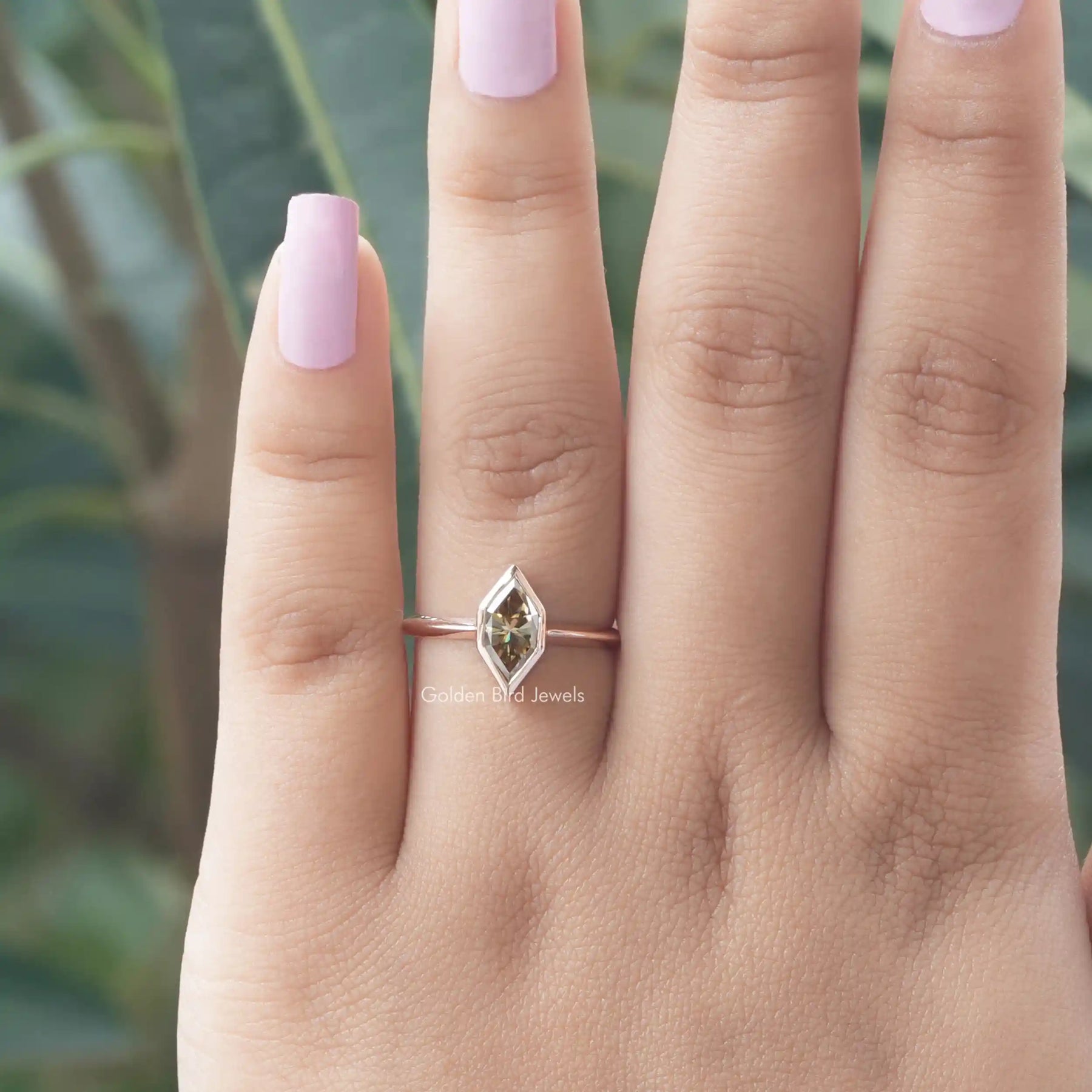 View of Dutch Marquise Cut Engagement Ring In Yellow Gold