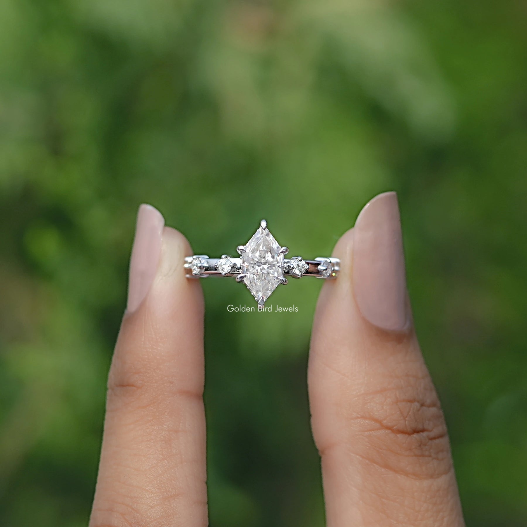 Dutch Marquise Cut Moissanite Distance Ring