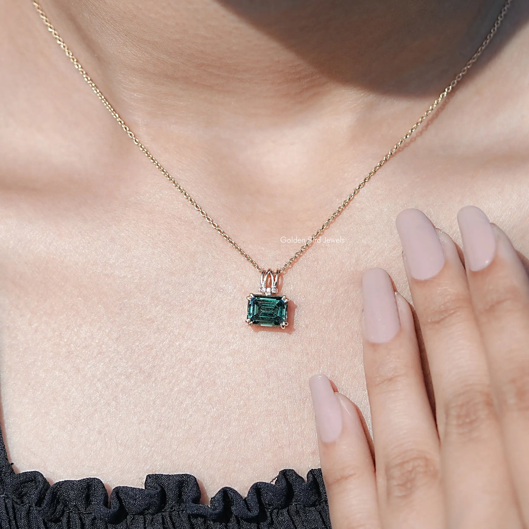 Front View Of Moissanite Solitaire Pendant