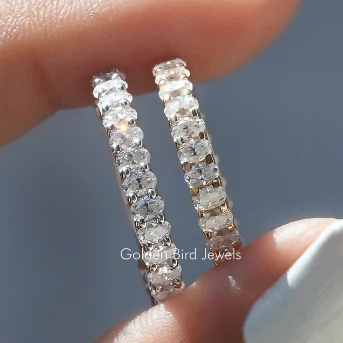 Oval Cut Moissanite Matching Wedding Band