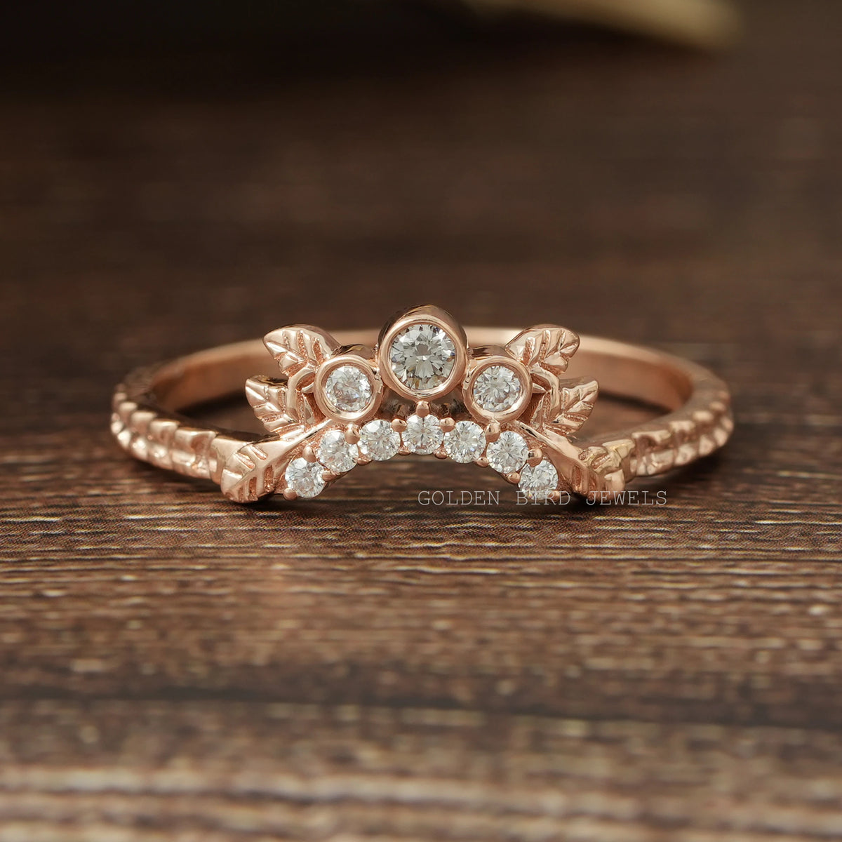 Round Cut Moissanite Matching Dainty Wedding Band