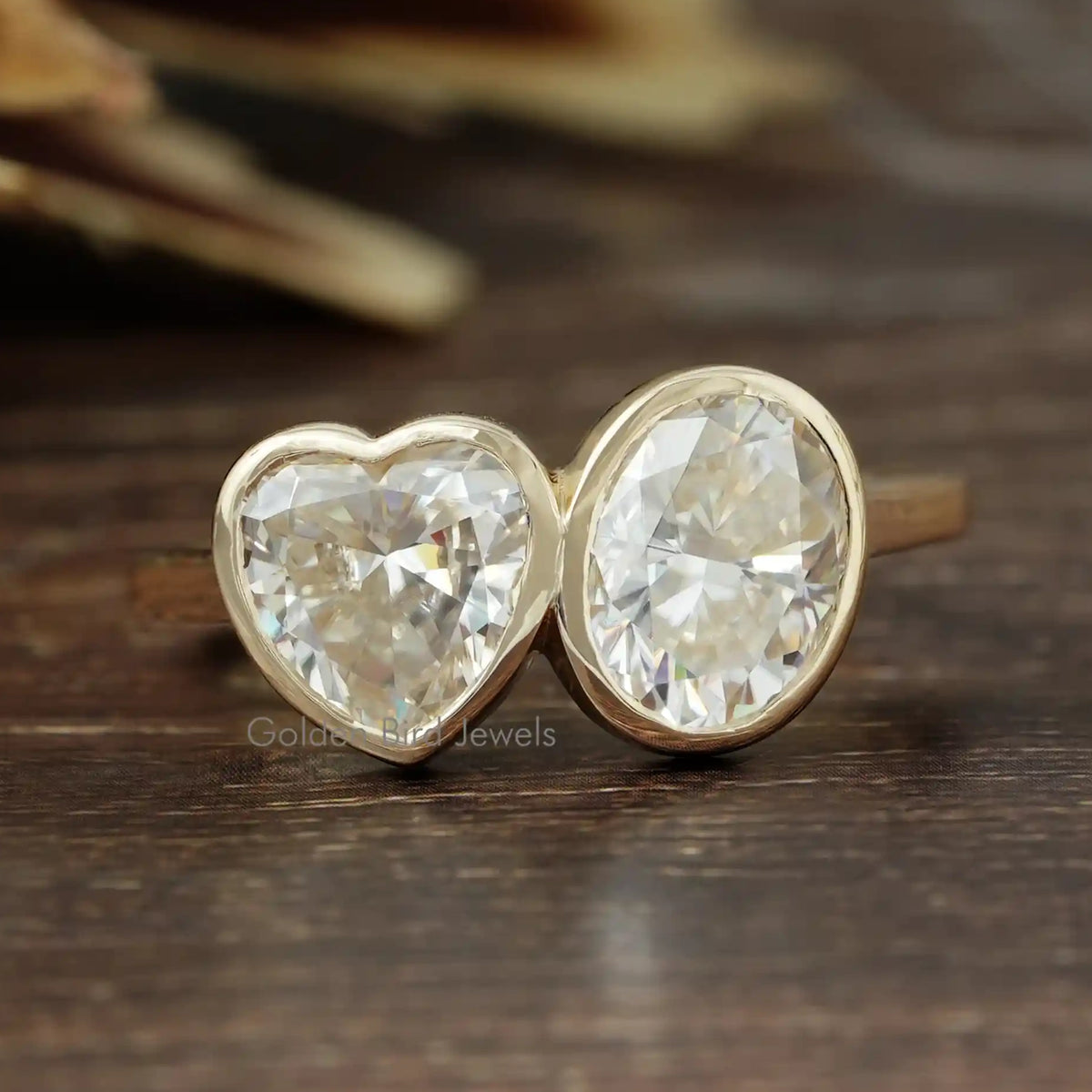 Heart And Oval Cut Moissanite Wedding Ring