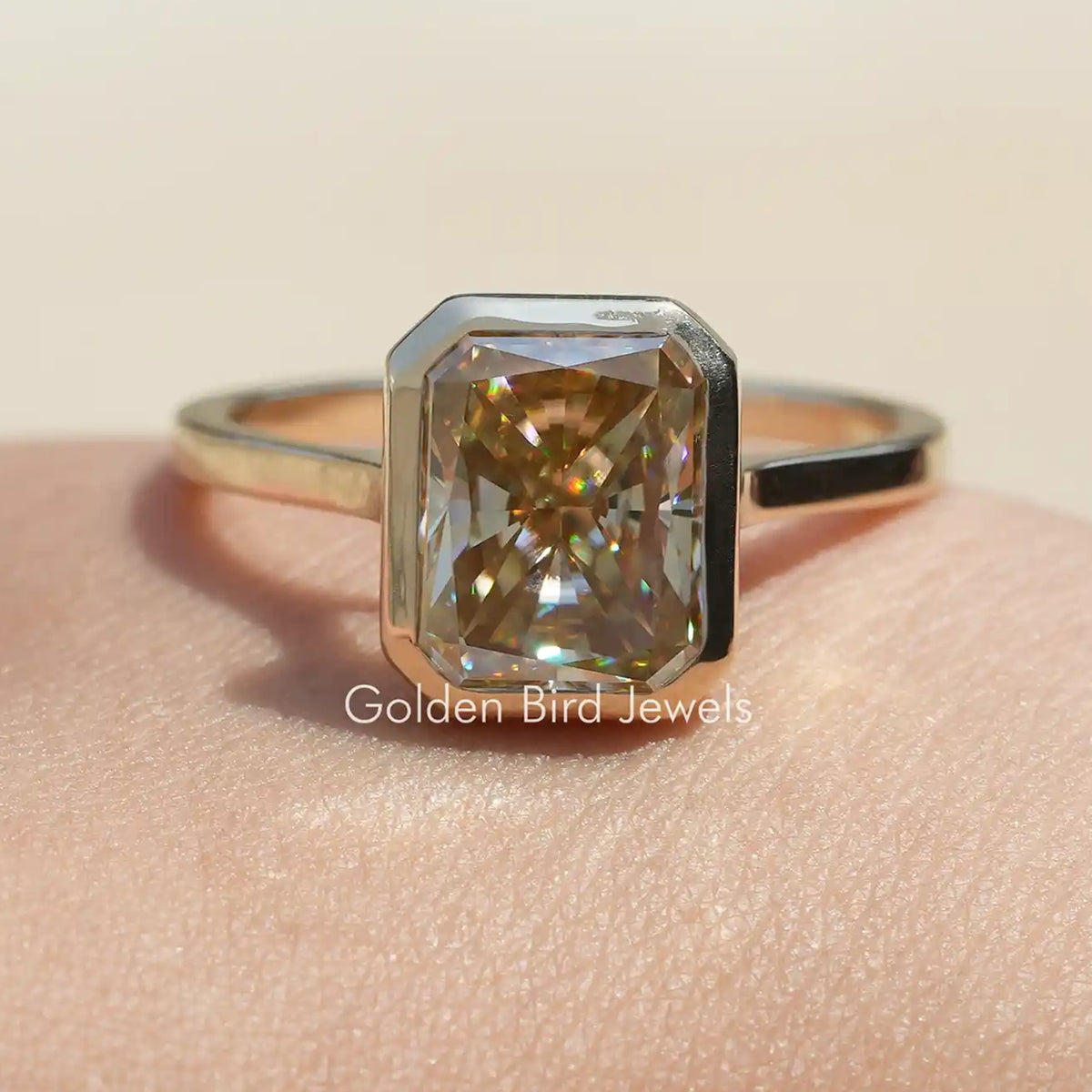 Radiant Cut Moissanite Solitaire Ring