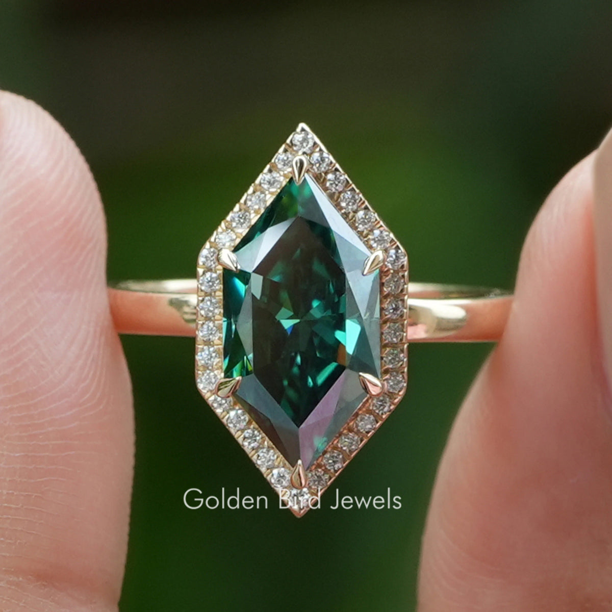 Dutch Marquise Moissanite Halo Engagement Ring