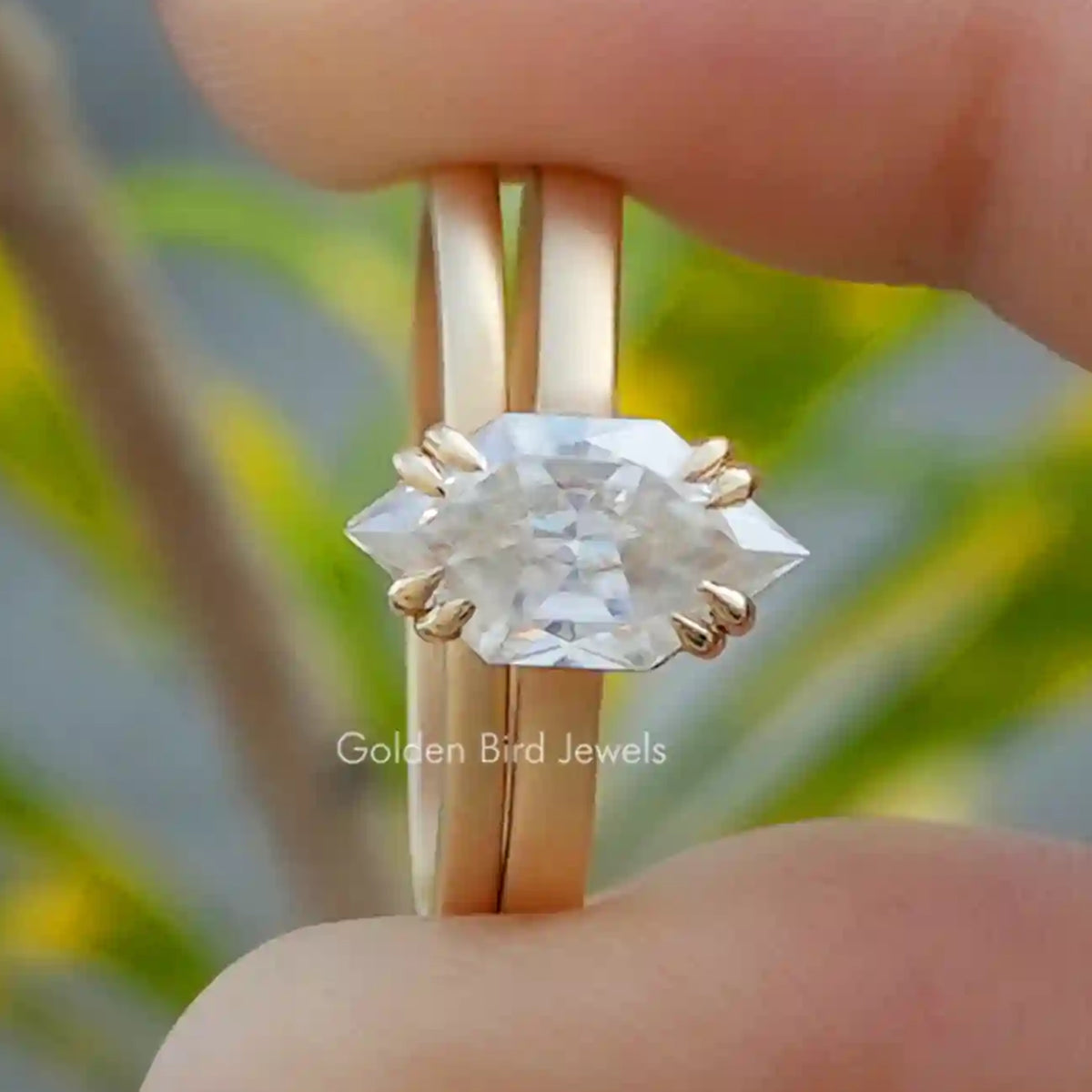 Dutch Marquise Cut Moissanite Wedding Ring Set