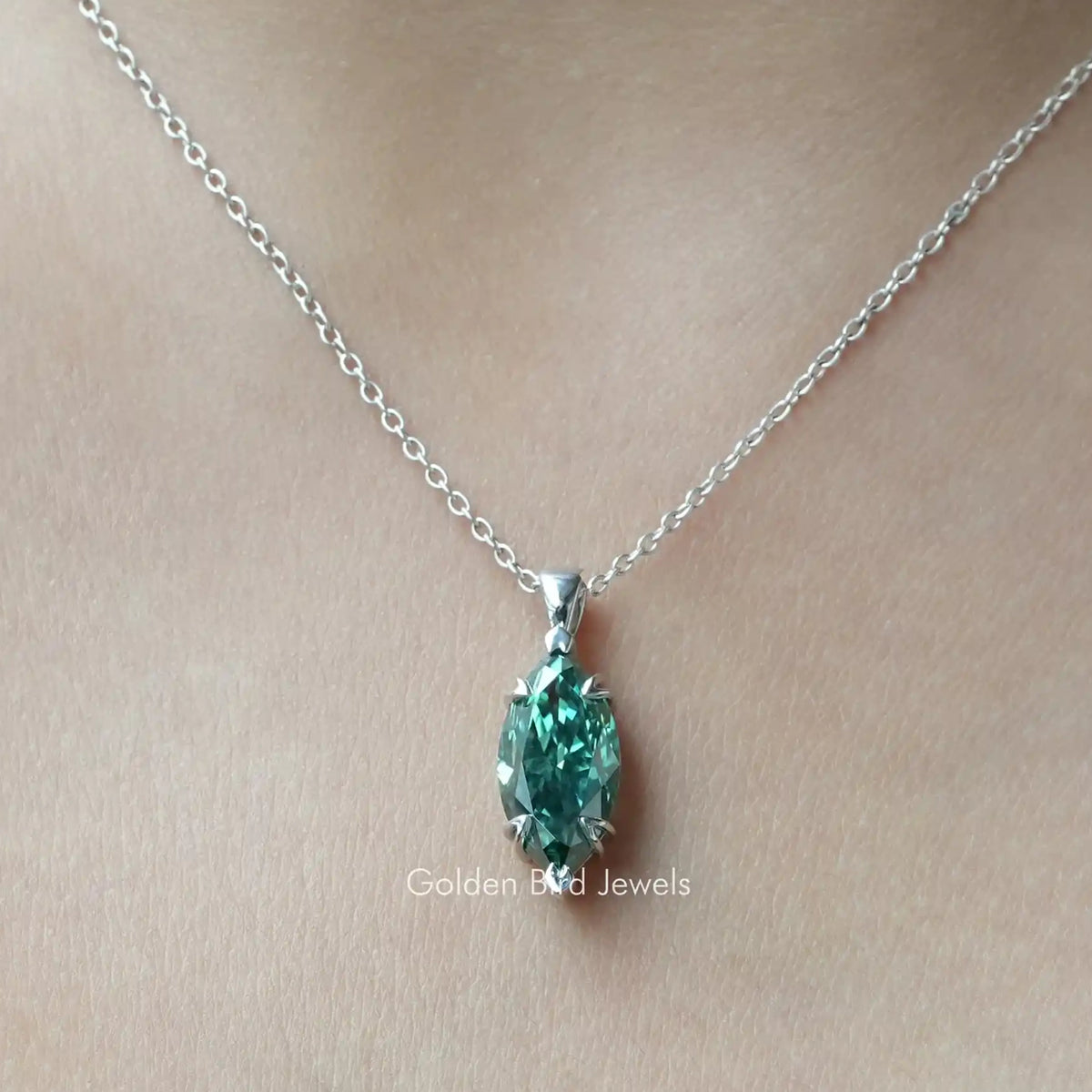 Solitaire Marquise Cut Moissanite Pendant