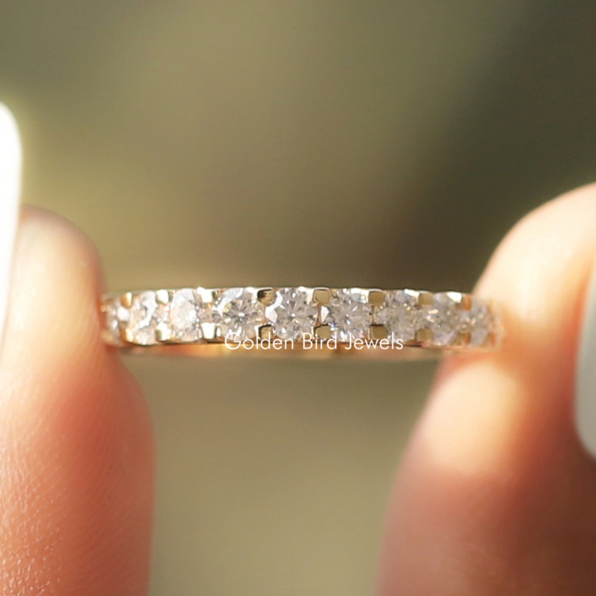 Round Cut Eternity Moissanite Wedding Band