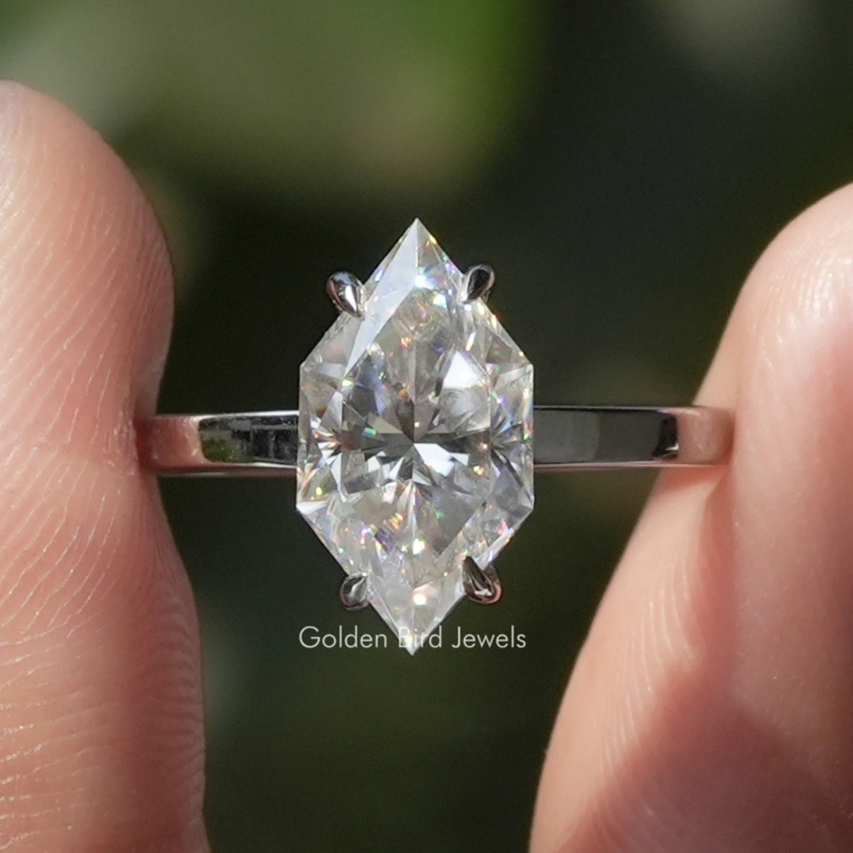 Dutch Marquise Moissanite Hidden Halo Ring