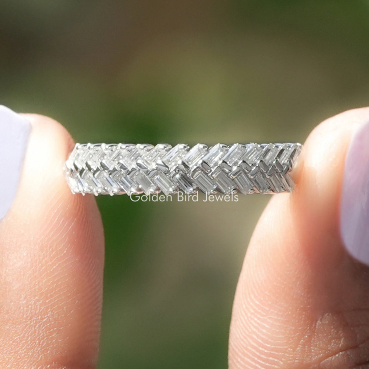 Baguette Cut Moissanite Wedding Band