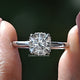 Cushion Cut Lab Diamond Hidden Halo Ring