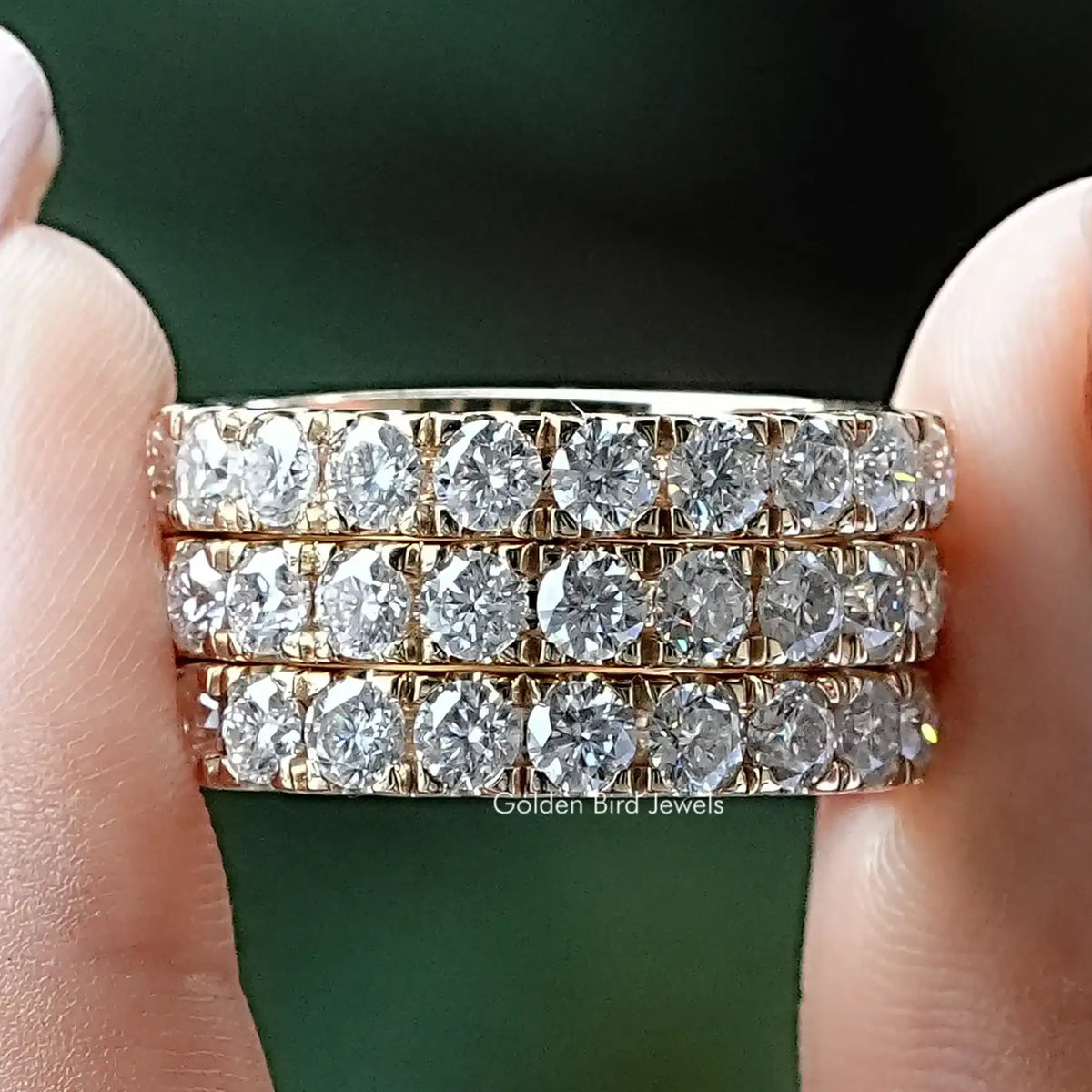 Round Cut Moissanite Eternity Band