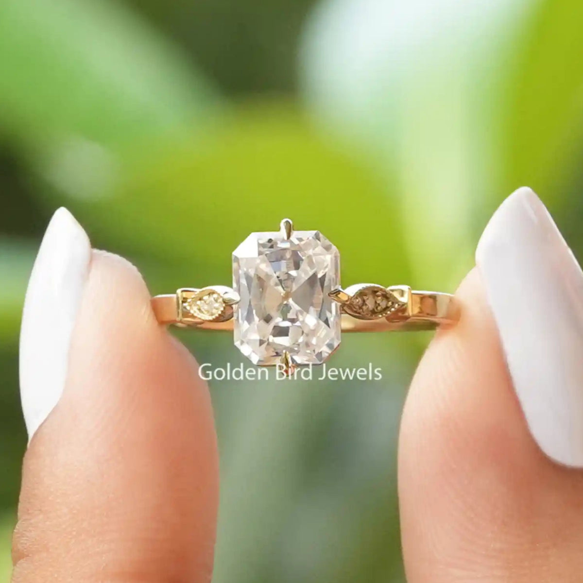 Moissanite Old Mine Radiant Engagement Ring