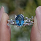 Sapphire Blue Oval Cut Gemstone Engagement Ring