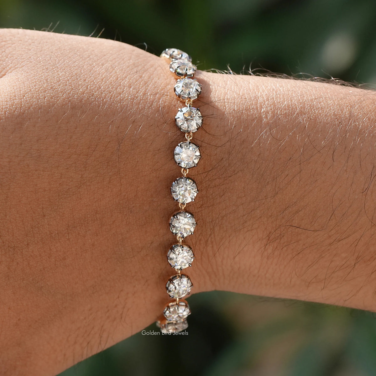 Old European Round Cut Moissanite Tennis Bracelet