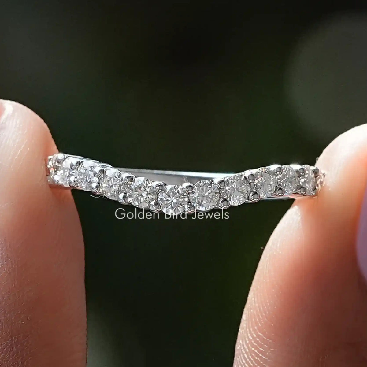 Round Lab Diamond Chevron Stacking Band
