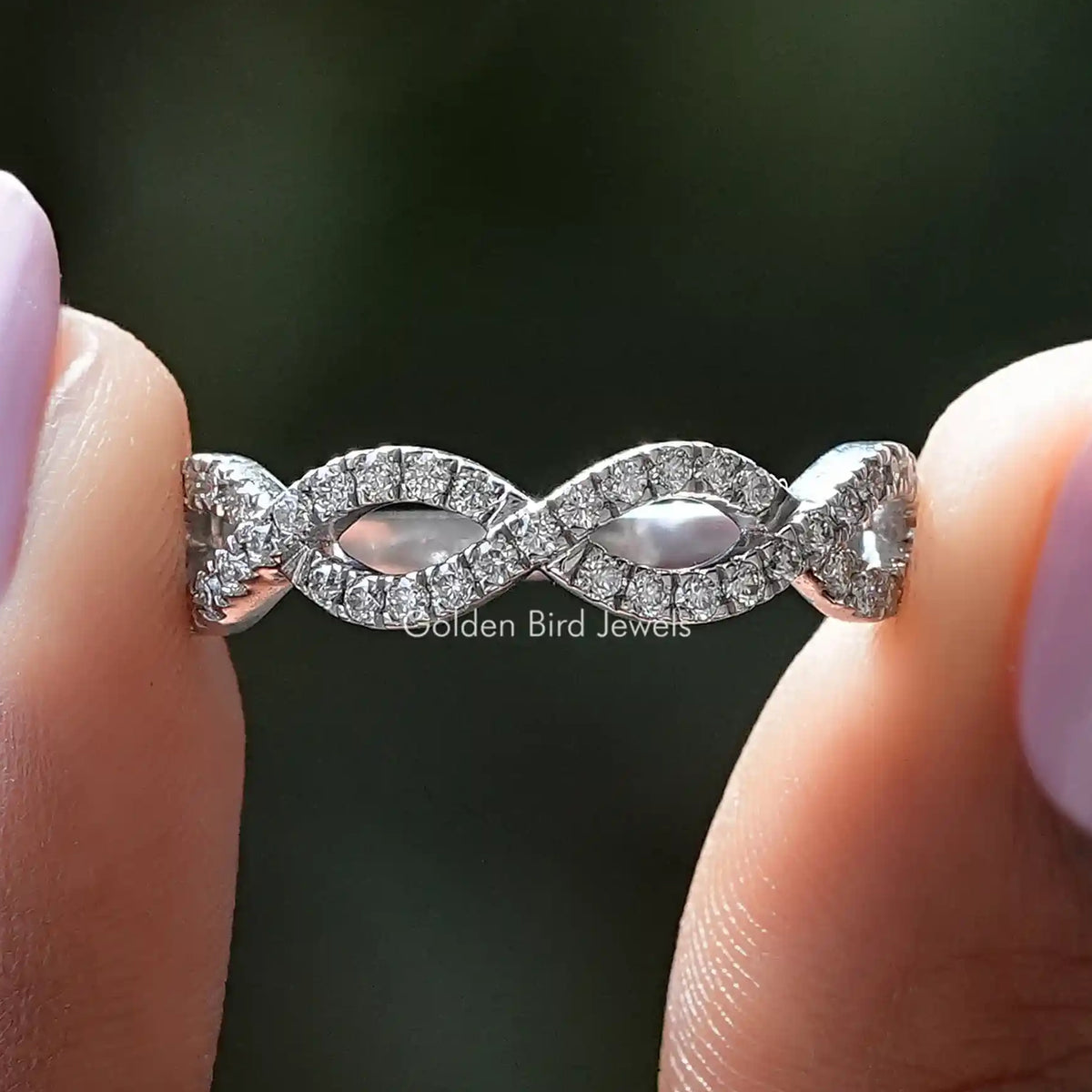Round Moissanite Infinity Eternity Band