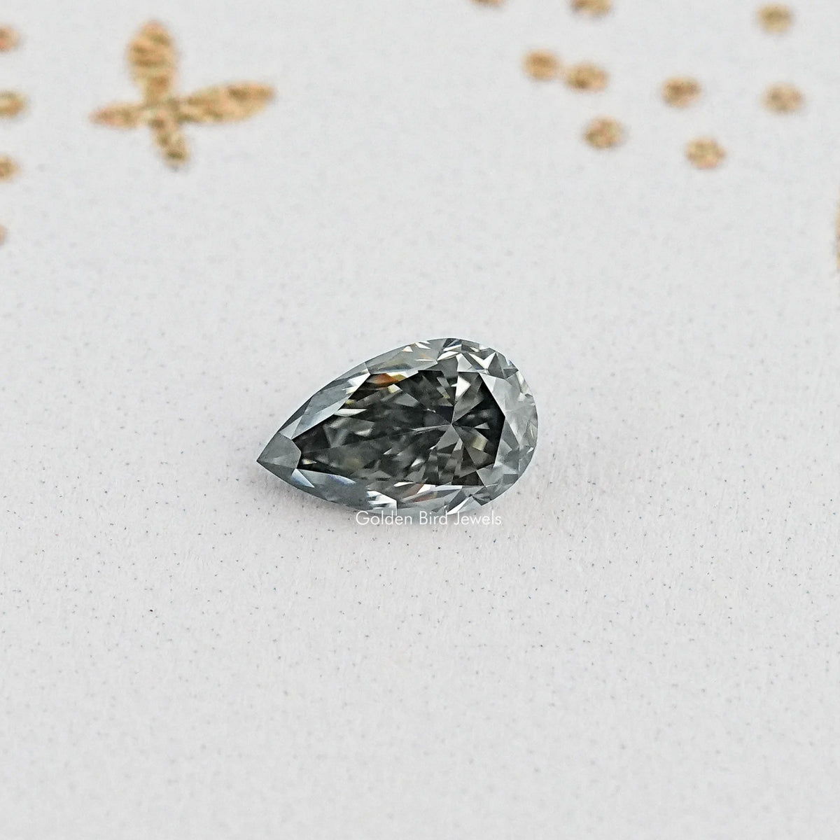 Front View Of Pear cut loose moissanite stone
