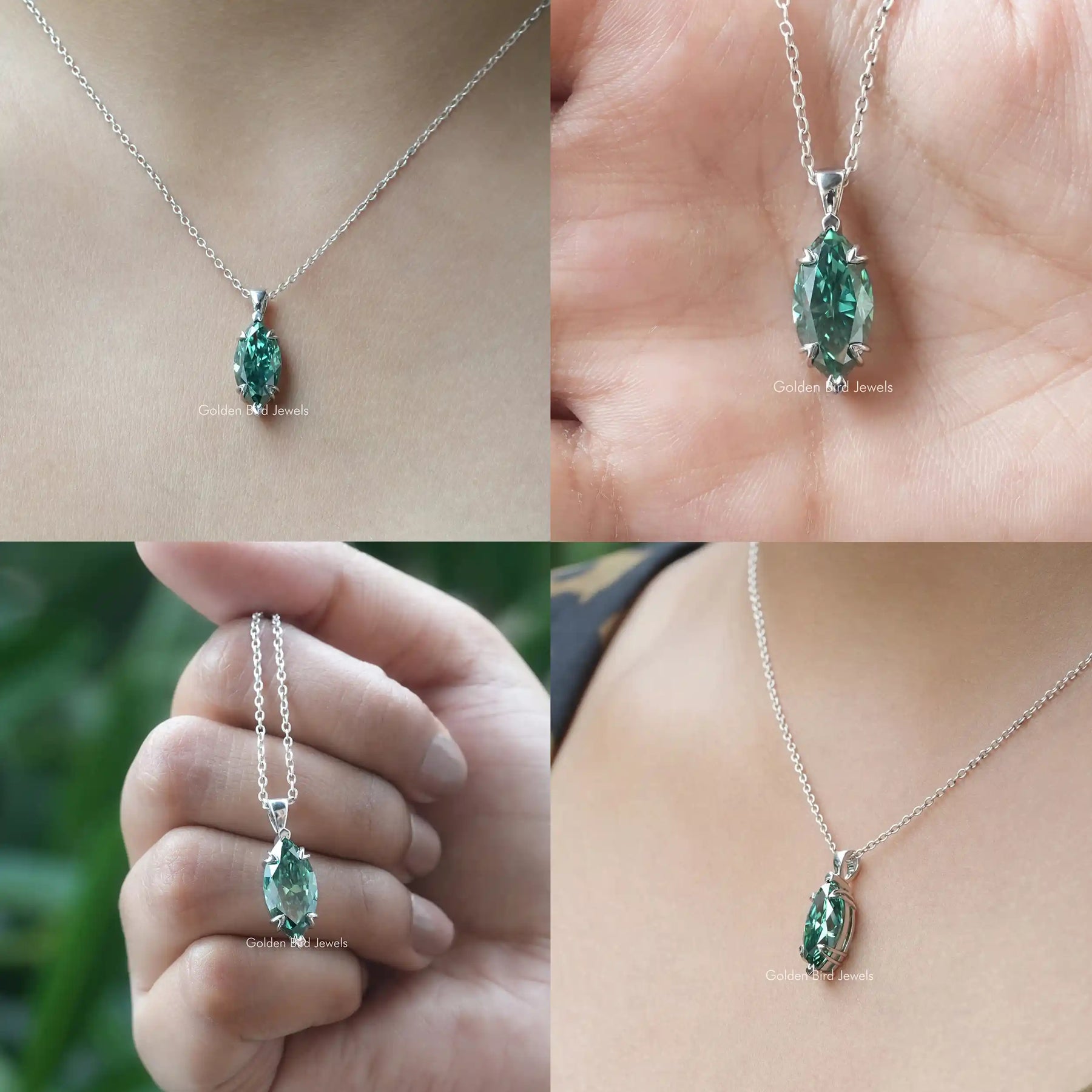Front back side and close view of maruise solitaire pendantx`